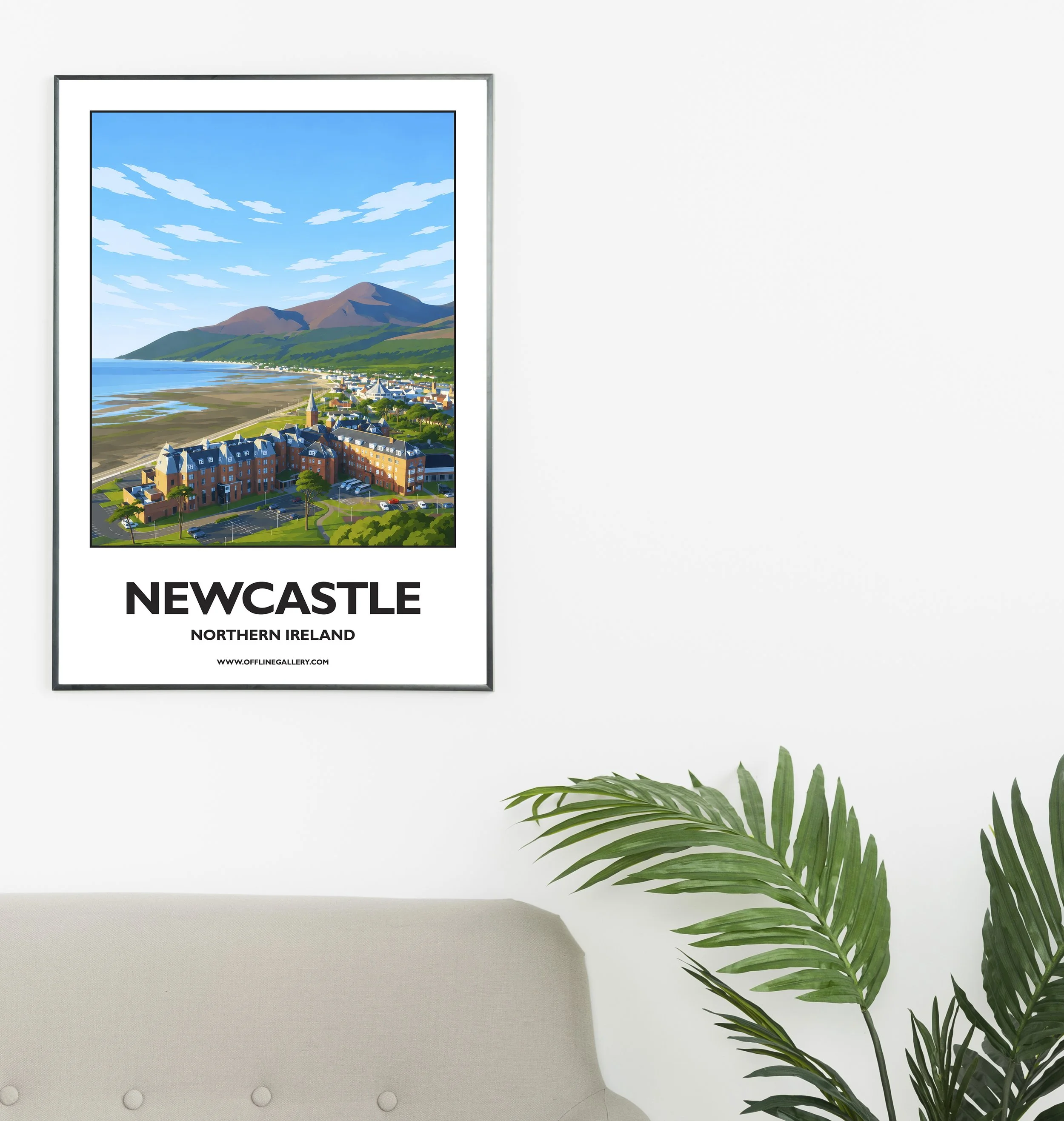 A2.1 - Stunning poster of the Newcastle coast for sale, perfect for art lovers and collectors. Ideal for home or office, this artwork brings a touch of Northern Ireland's natural charm to any setting.