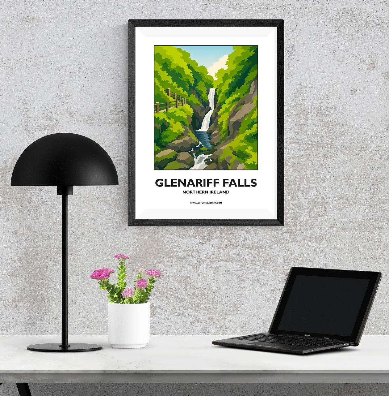 A3.1 - Beautiful poster of historic Glenariff Forest Park for sale, perfect for art lovers and collectors. This artwork brings the beauty of Northern Ireland to any setting, home or office.