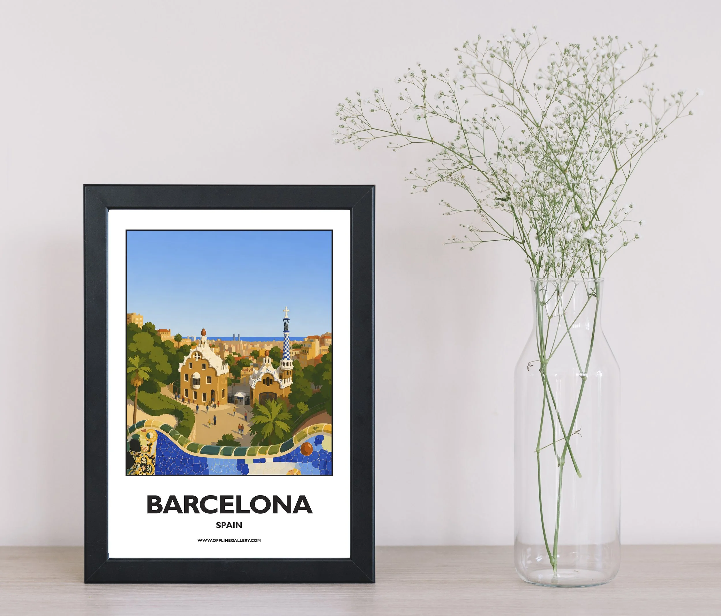 A4.1 - Discover the beauty of Barcelona, perfect for art lovers, travellers and collectors. Ideal for home or office, this artwork brings a touch of Spain's rich heritage to any space.
