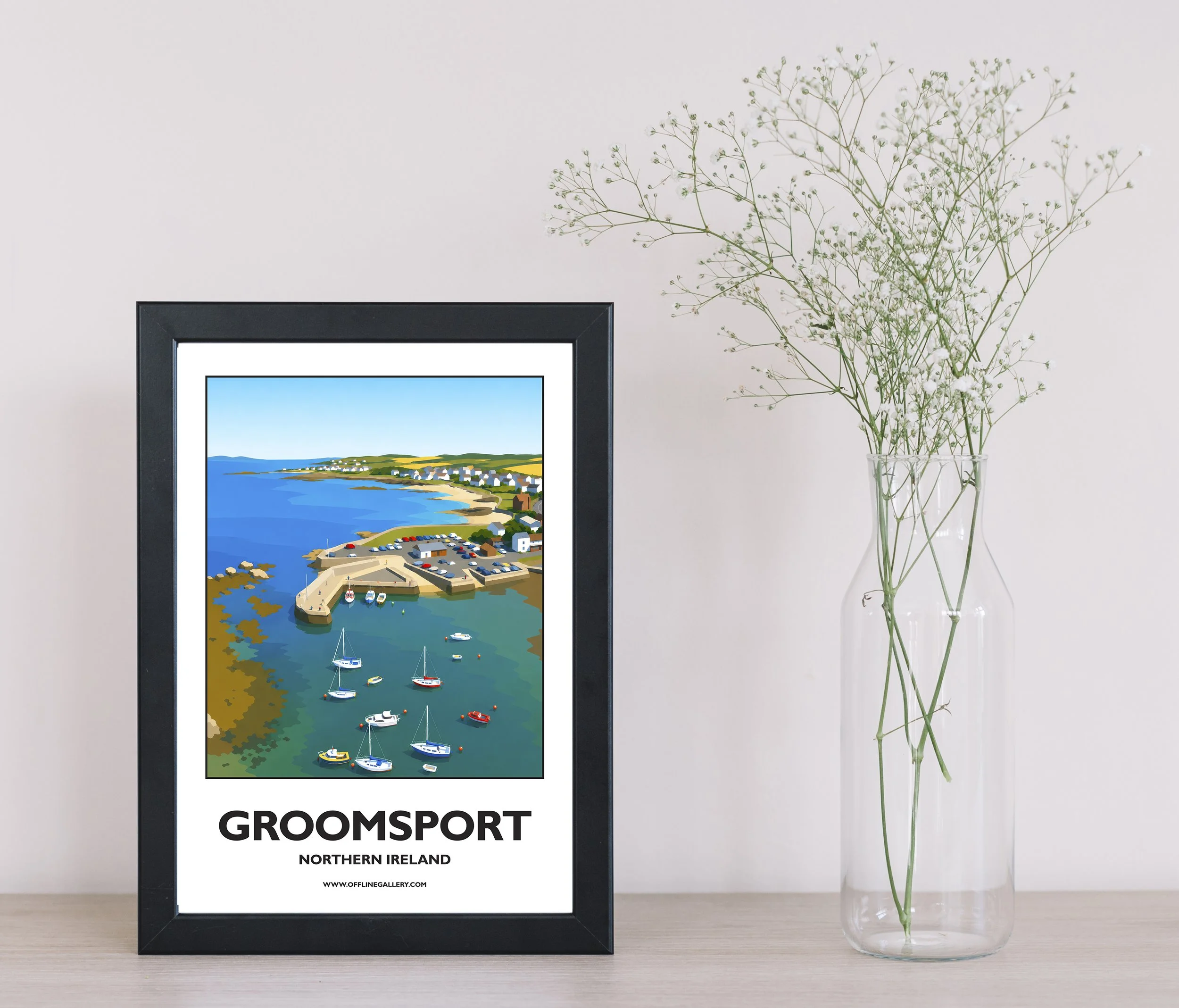 A4.1 - Stunning poster of Groomsport for sale, perfect for art lovers and collectors. Ideal for home or office, this artwork brings a touch of Northern Ireland's natural charm to any setting.