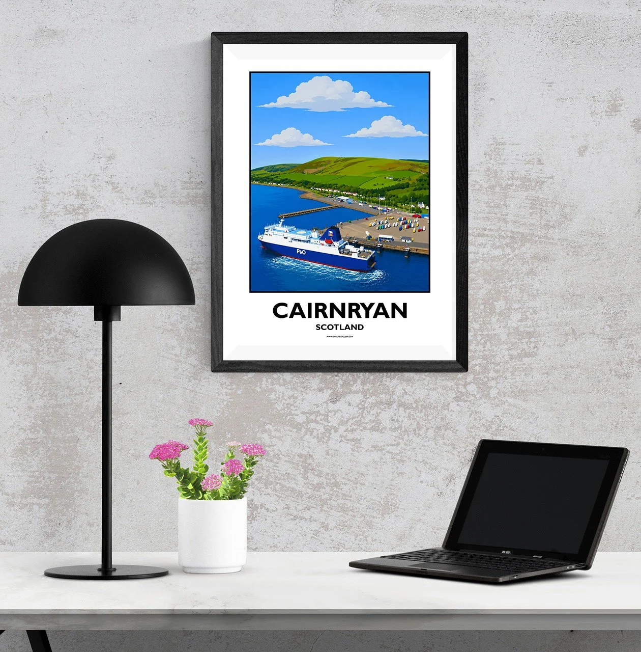 A3.1 - Stunning poster of Cairnryan Port for sale, perfect for art lovers and collectors. Ideal for home or office, this artwork brings a touch of Scotland's natural charm to any setting.