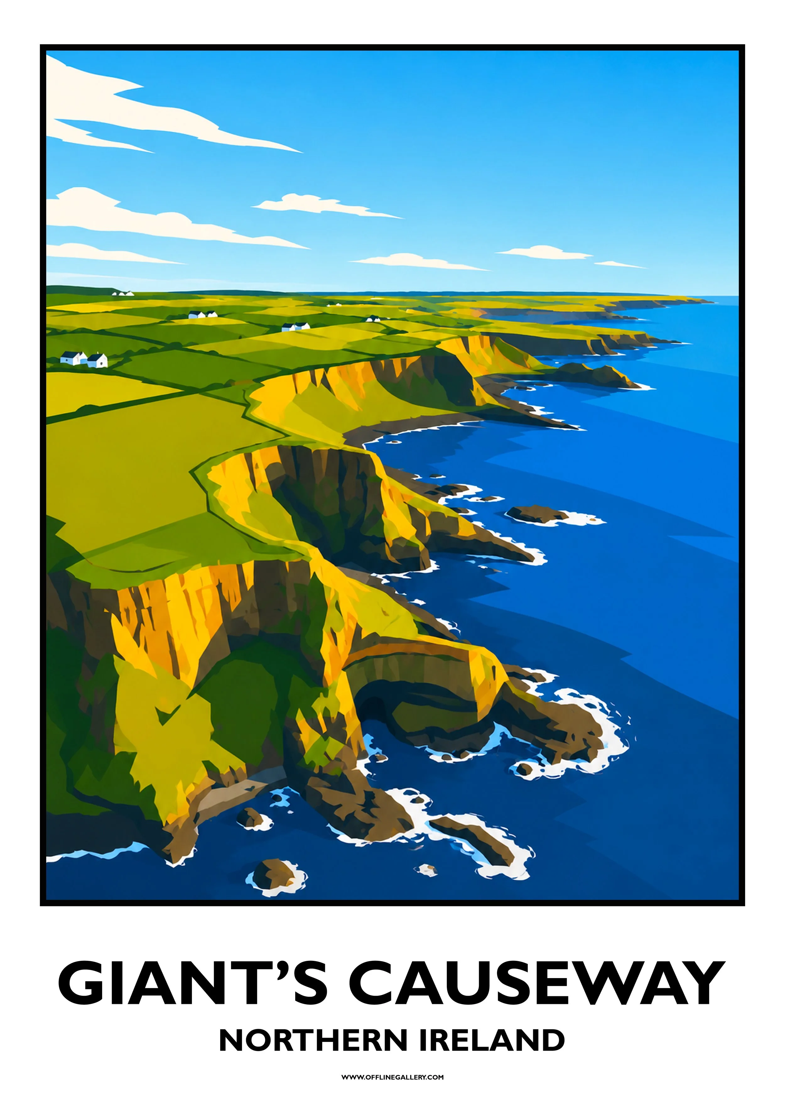  Giants Causeway - 1 - Offline Travel Poster  Prints from: £15.00 