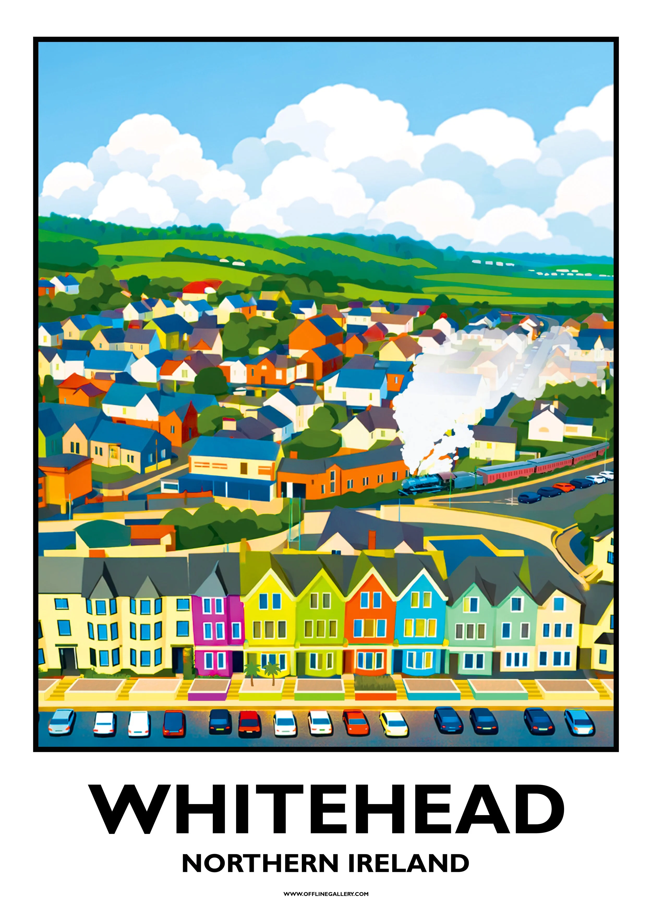  Whitehead - Houses - Offline Travel Poster  Prints from: £15.00 