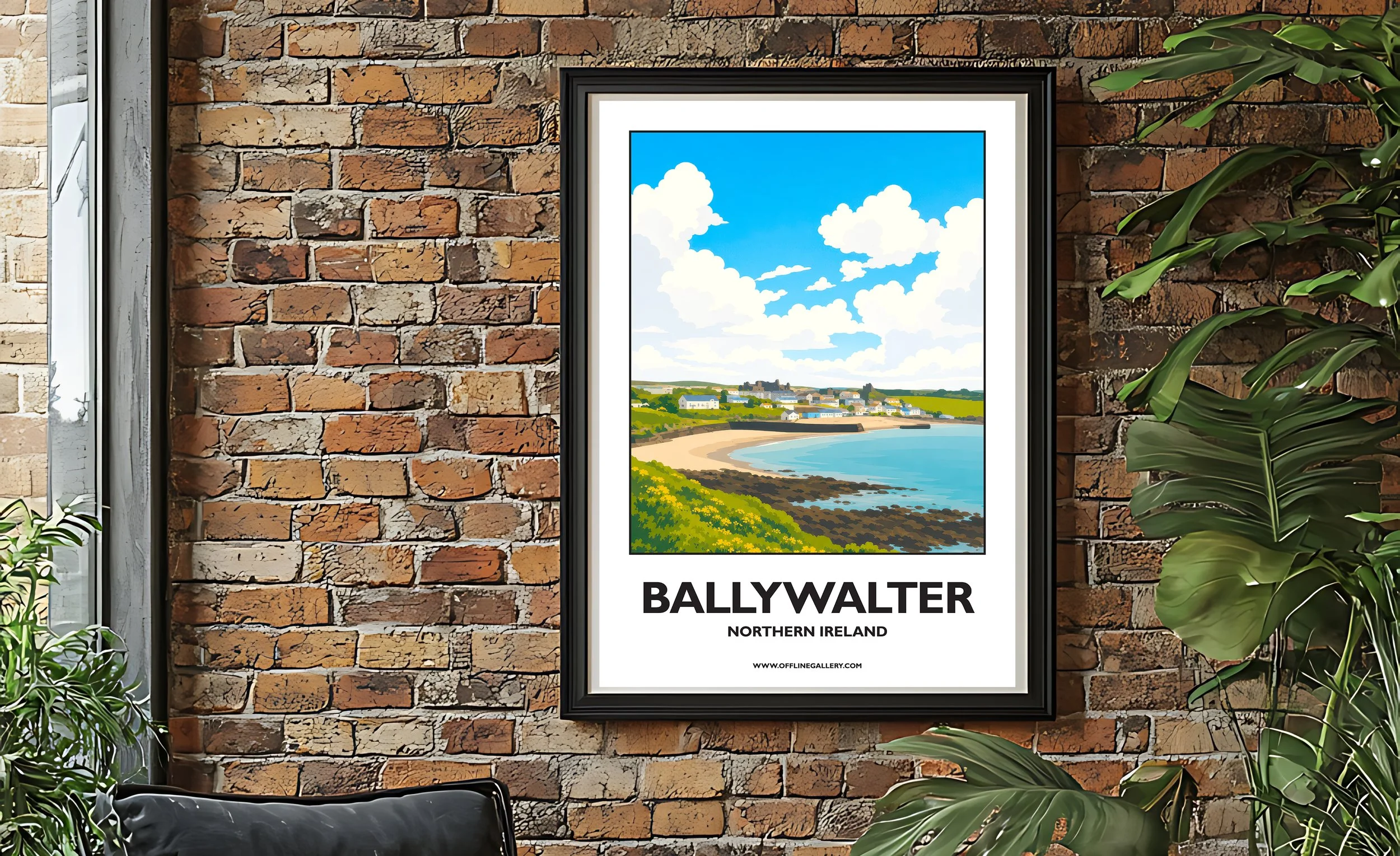 A2.2 - Stunning poster of Ballywalter for sale, perfect for art lovers and collectors. Ideal for home or office, this artwork brings a touch of Northern Ireland's natural beauty to any setting.