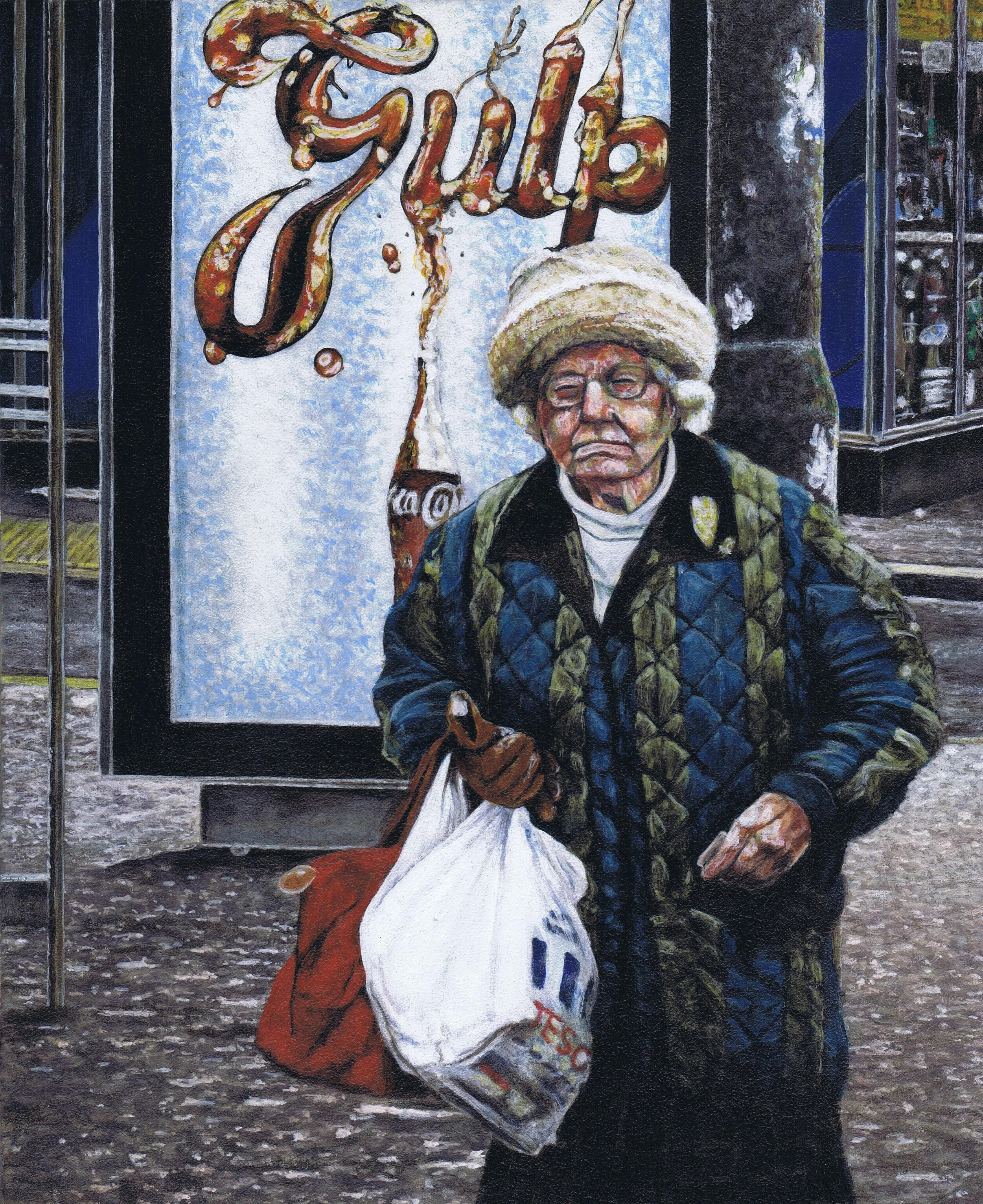 Offline Gallery is a new international contemporary art gallery located in Whitehead, U.K, exhibiting exceptional new artists' of our time. - Gulp - M. Taylor - Acrylic on board
