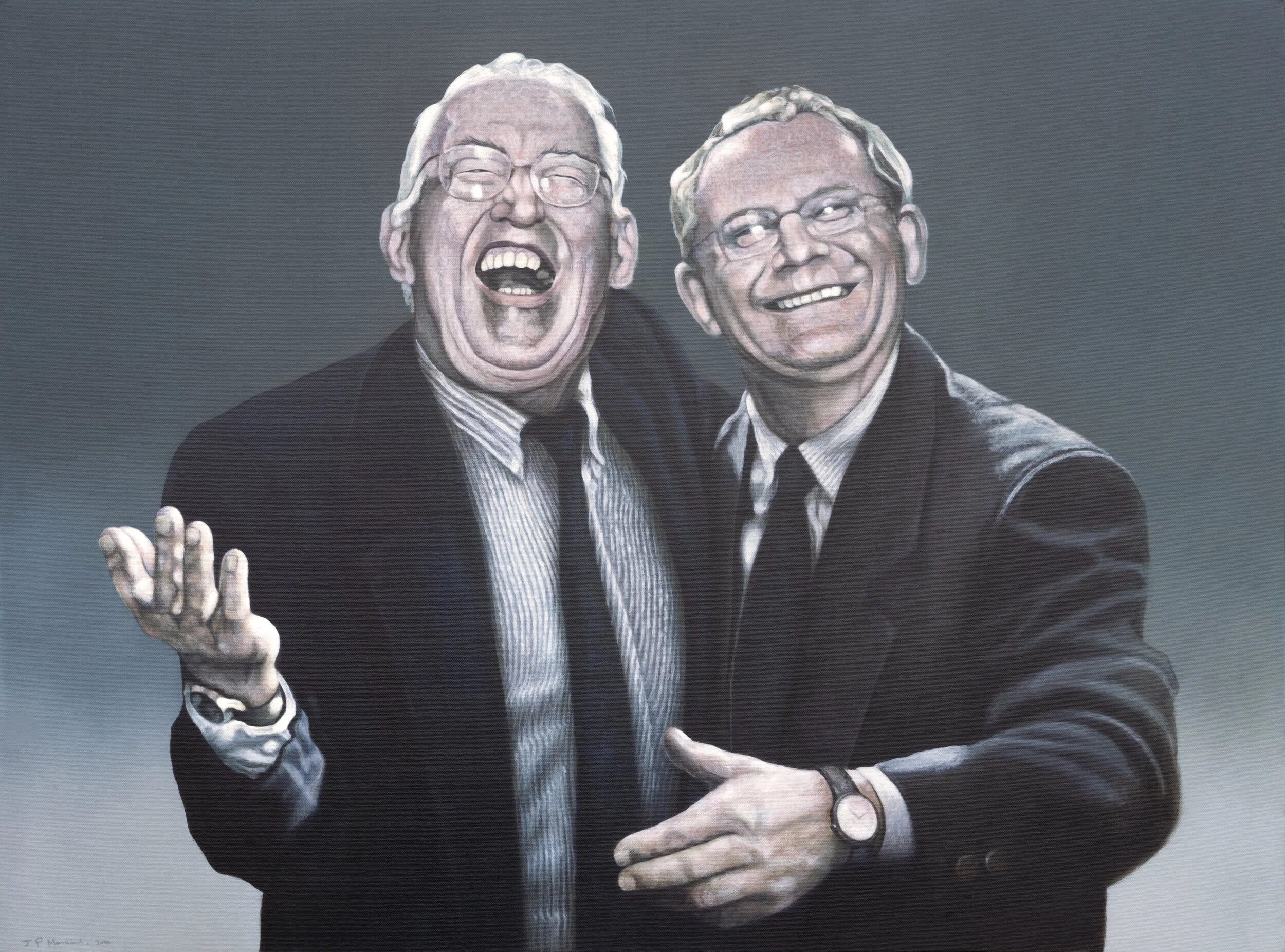 Offline Gallery is a new international contemporary art gallery located in Whitehead, U.K, exhibiting exceptional new artists' of our time. - The Chuckle Brothers - J.P Mancini - Acrylic on board