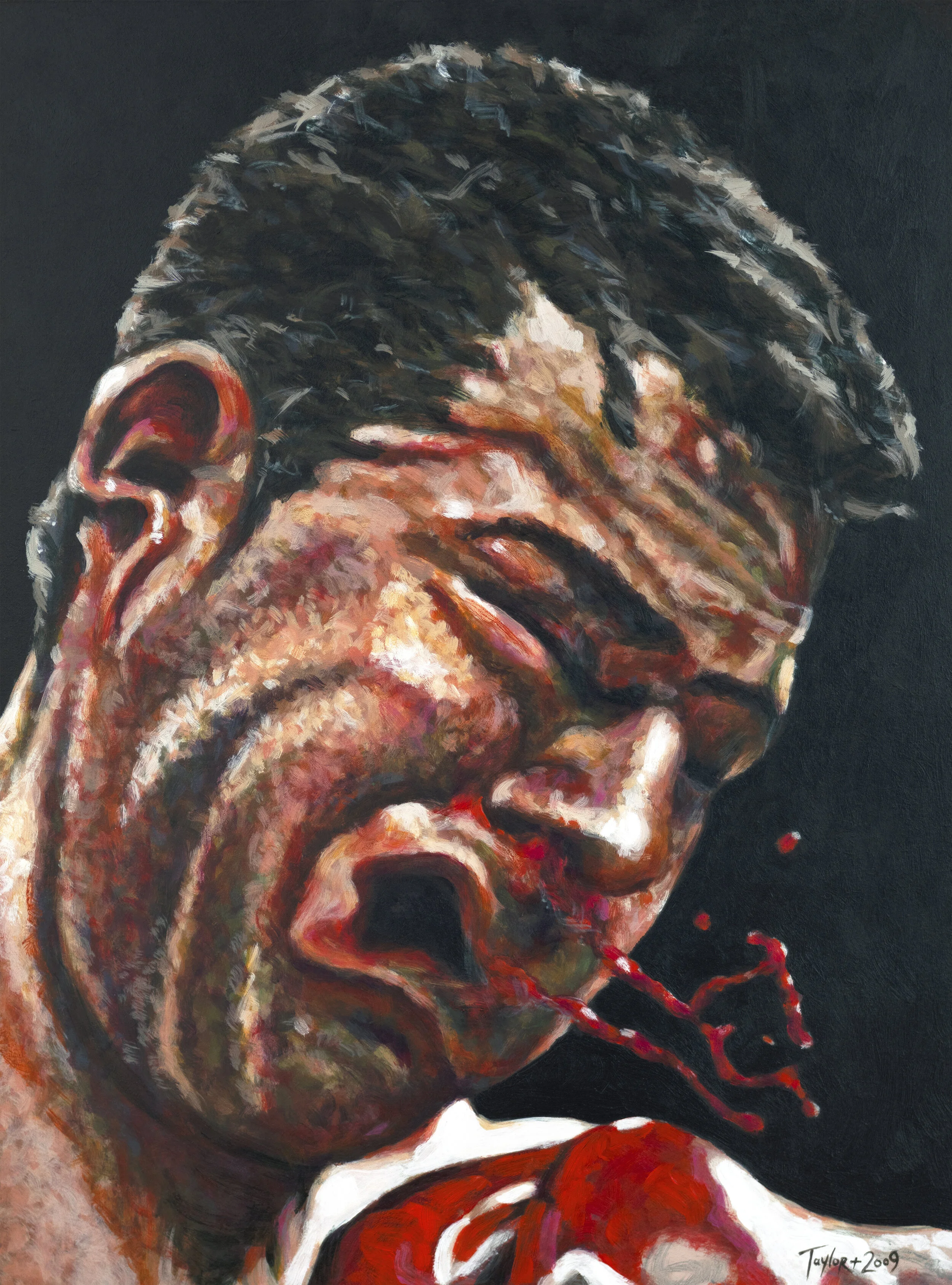 Offline Gallery is a new international contemporary art gallery located in Whitehead, U.K, exhibiting exceptional new artists' of our time. - Knockout (1) - M. Taylor - Acrylic on board