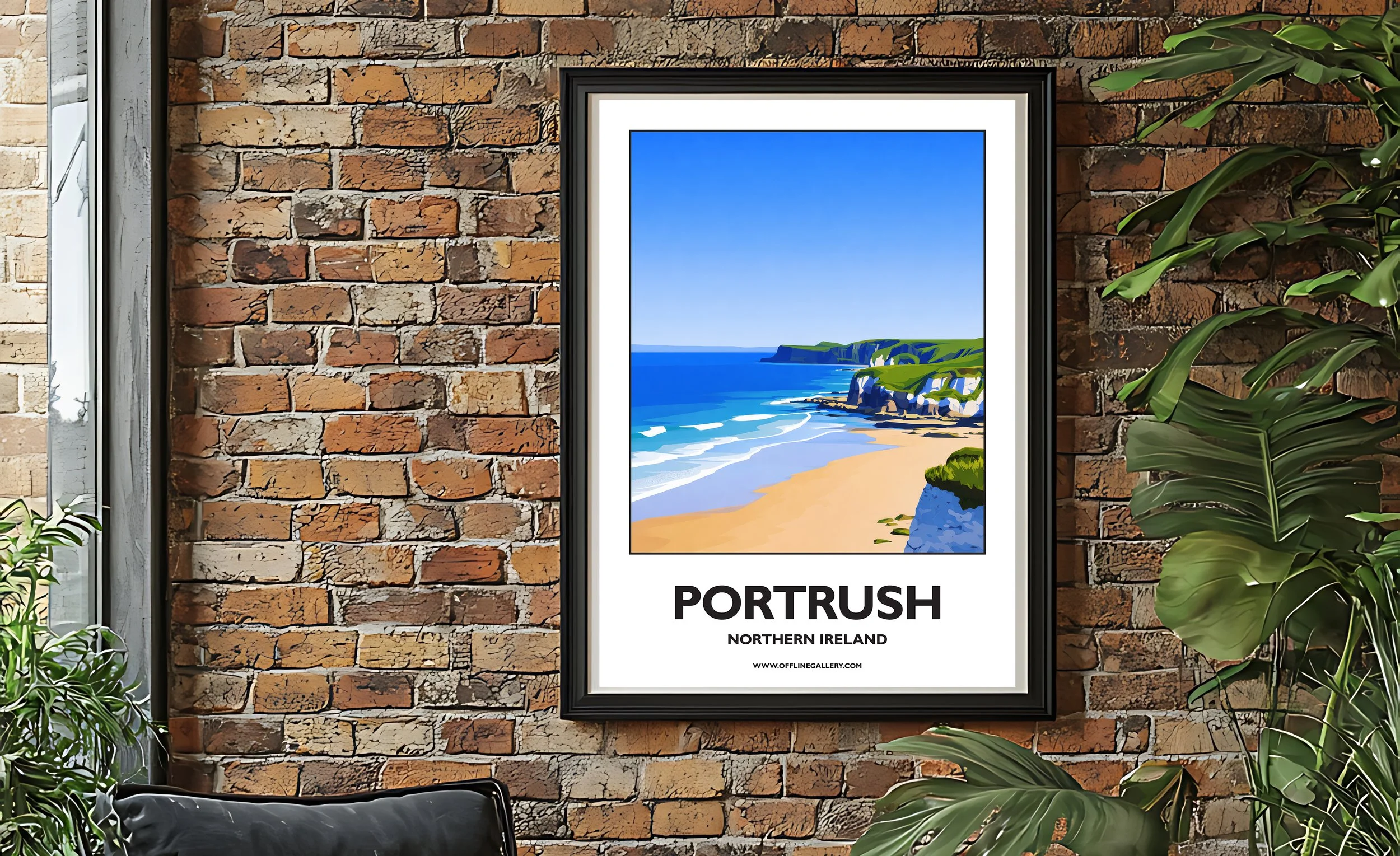 A2.2 - Stunning poster of the Portrush beach for sale, perfect for art lovers and collectors. Ideal for home or office, this artwork brings a touch of Northern Ireland's natural charm to any setting.