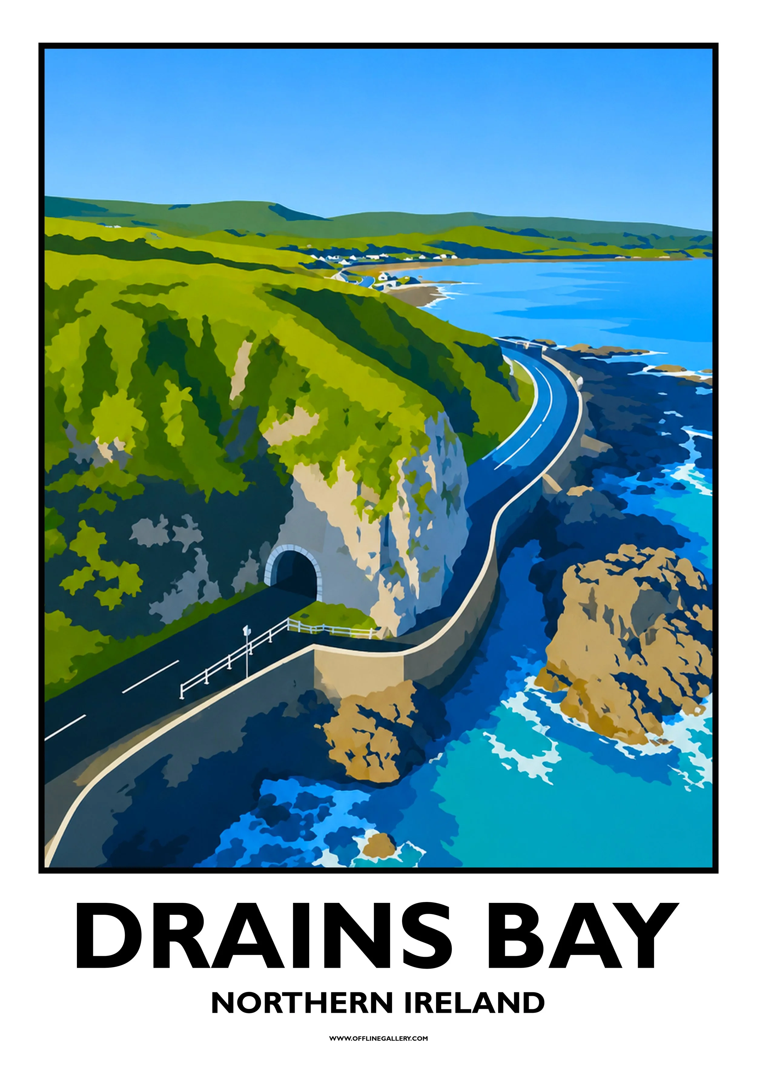  Drains Bay - Offline Travel Poster  Prints from: £15.00 