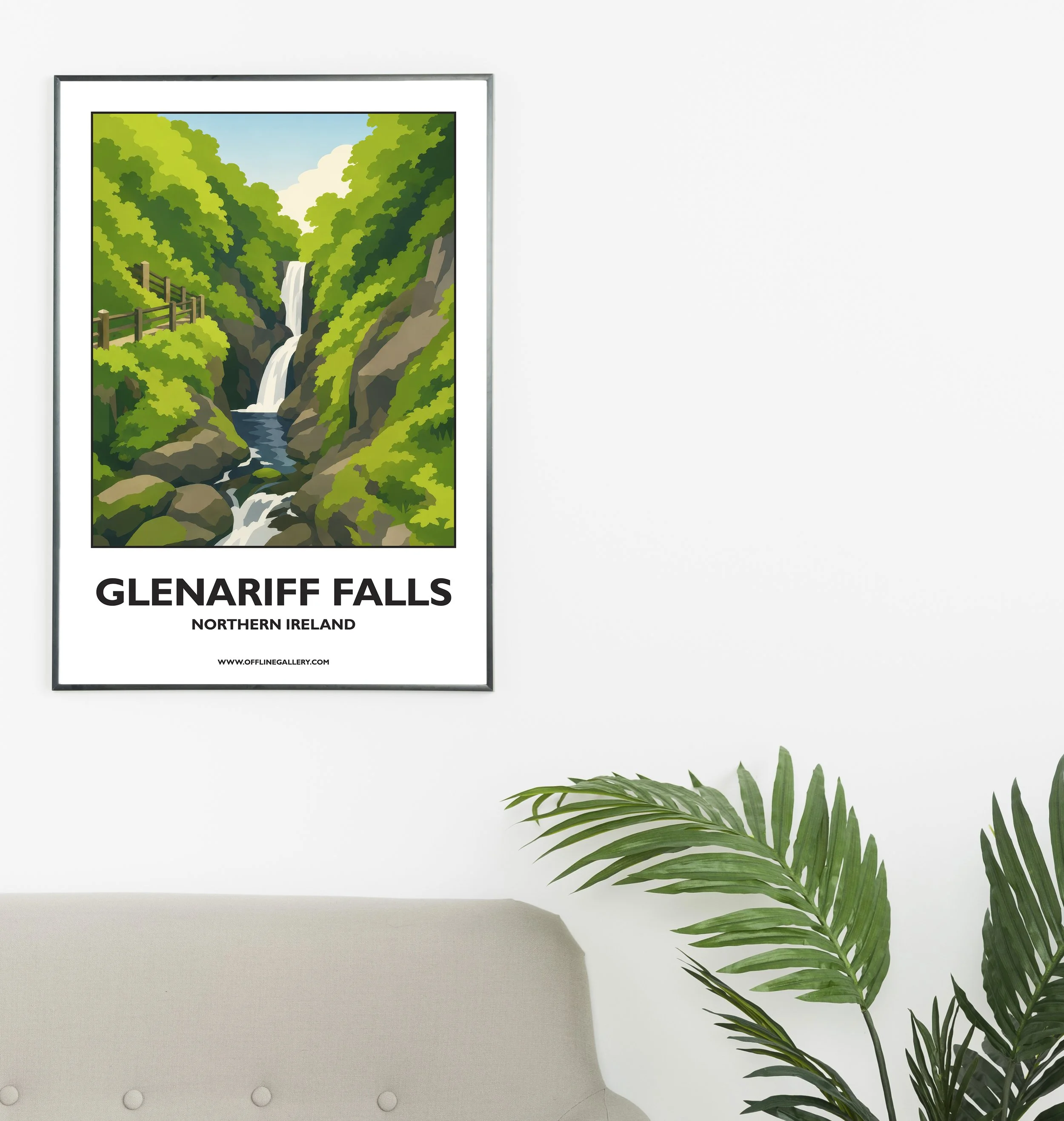 A2.1 - Beautiful poster of historic Glenariff Forest Park for sale, perfect for art lovers and collectors. This artwork brings the beauty of Northern Ireland to any setting, home or office.