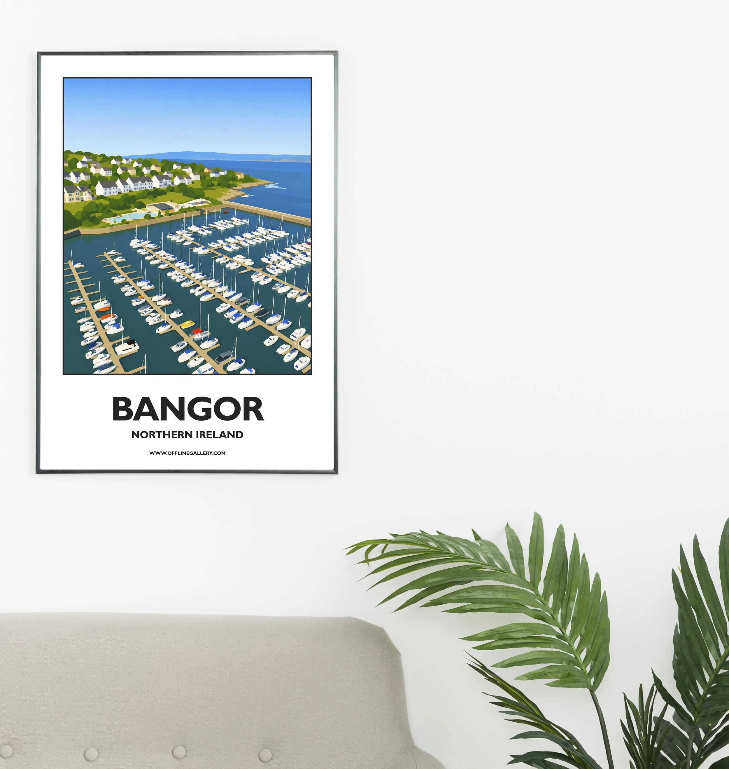 A2.1 - Stunning poster of Bangor Marina for sale, perfect for art lovers and collectors. Ideal for home or office, this artwork brings a touch of Northern Ireland's natural charm to any setting.
