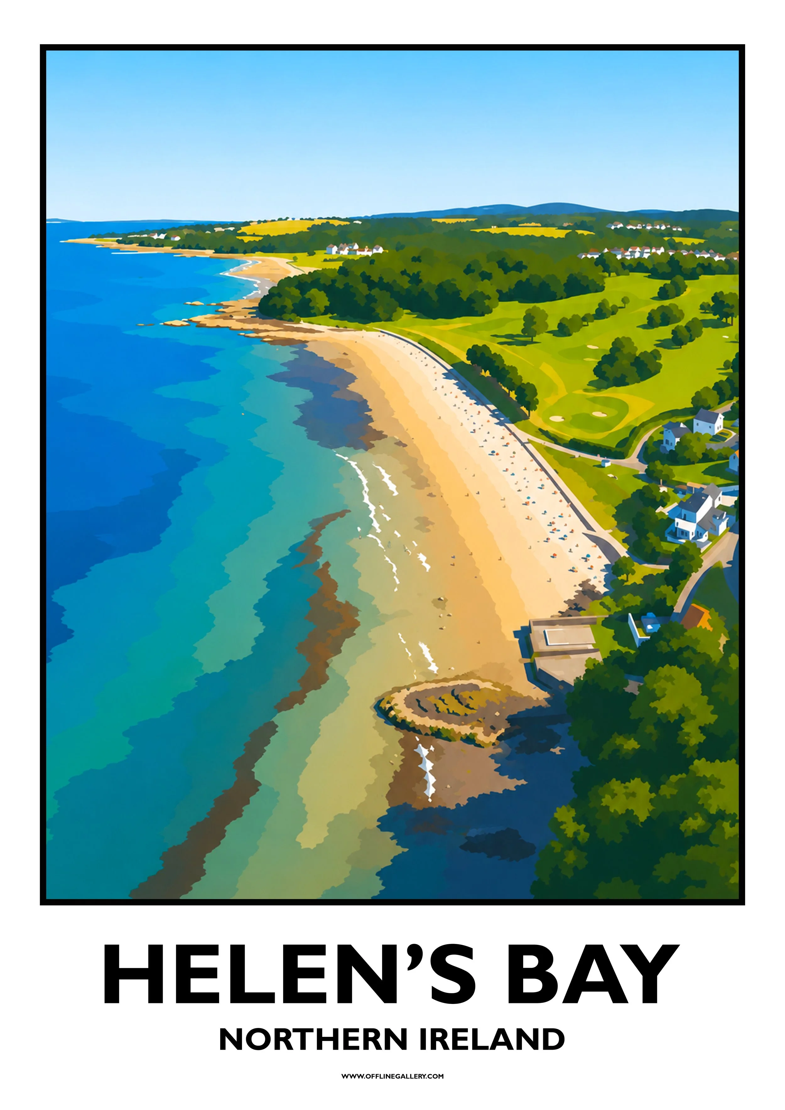  Helen's Bay - Offline Travel Poster  Prints from: £15.00 