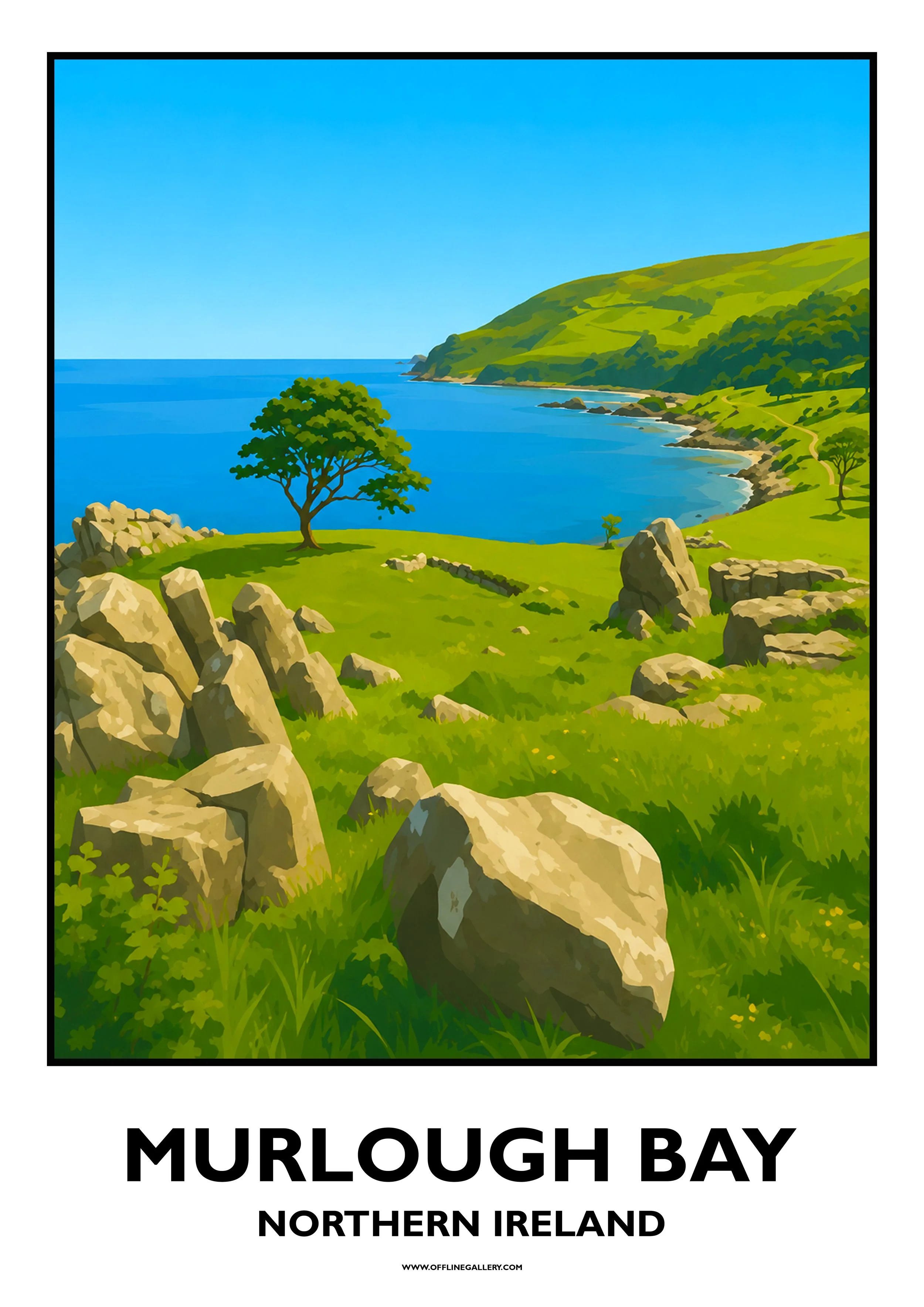  Murlough Bay - Offline Travel Poster  Prints from: £15.00 