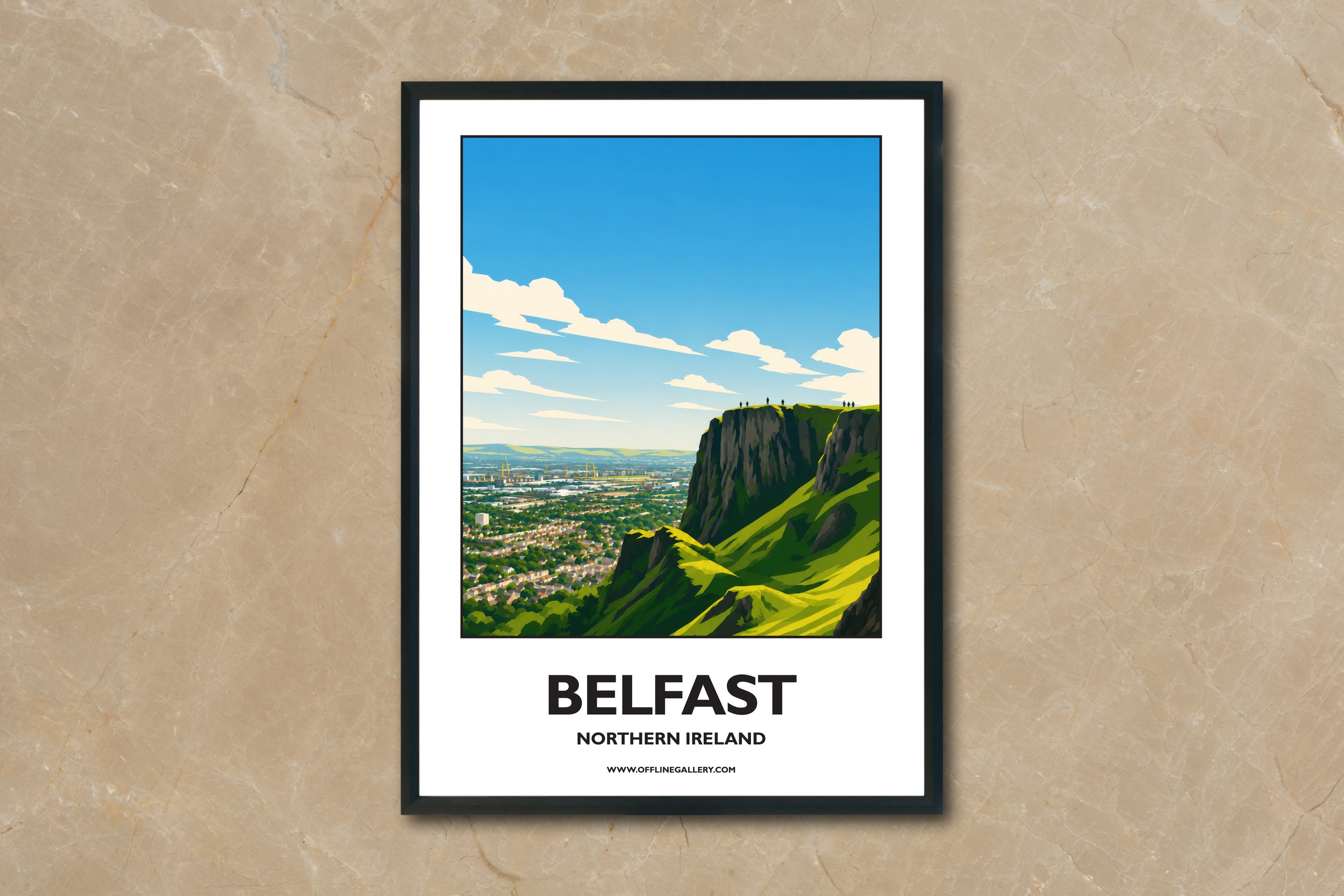 A4.2 - Stunning poster of Cave Hill, Belfast for sale, perfect for art lovers and collectors. Ideal for home or office, this artwork brings a touch of Northern Ireland's natural charm to any setting.