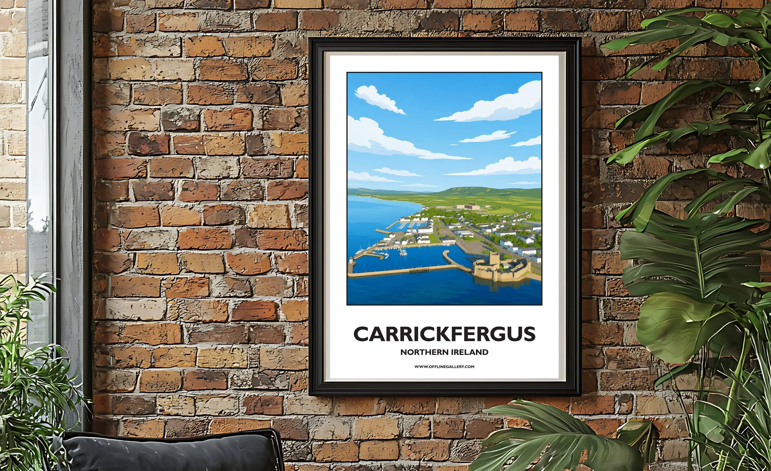 A2.2 - Stunning poster of Carrickfergus for sale, perfect for art lovers and collectors. Ideal for home or office, this artwork brings a touch of Northern Ireland's natural charm to any setting.