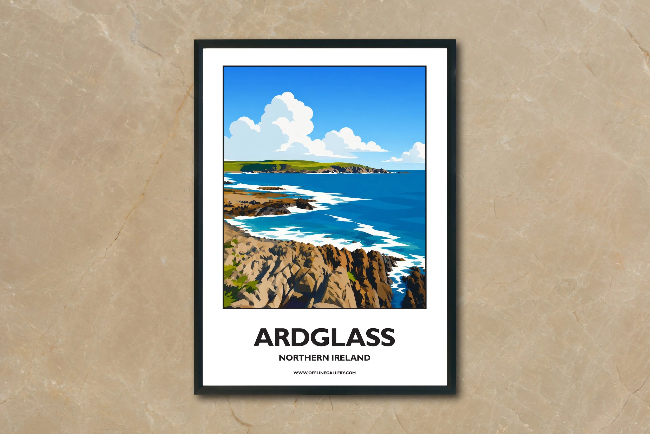 A4.2 - Stunning poster of Ardglass for sale, perfect for art lovers and collectors. Ideal for home or office, this artwork brings a touch of Northern Ireland's natural charm to any setting.
