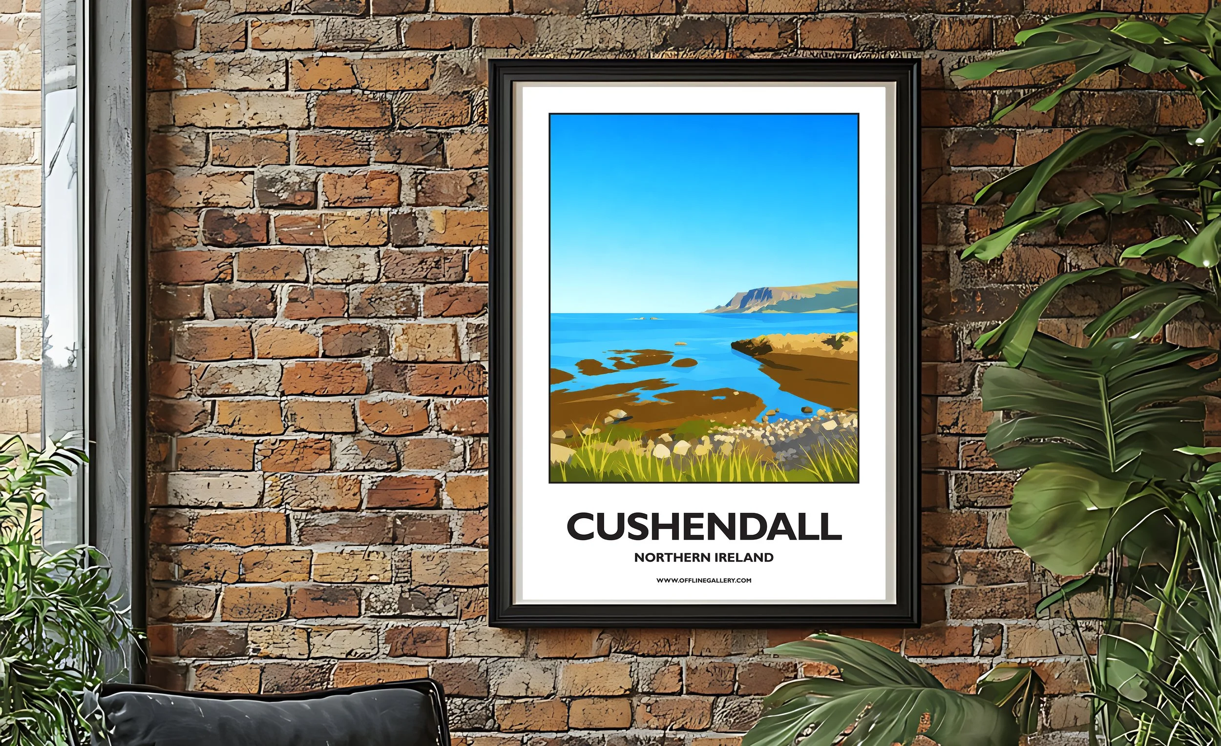 A2.2 - Stunning poster of Cushendall for sale, perfect for art lovers and collectors. Ideal for home or office, this artwork brings a touch of Northern Ireland's natural charm to any setting.