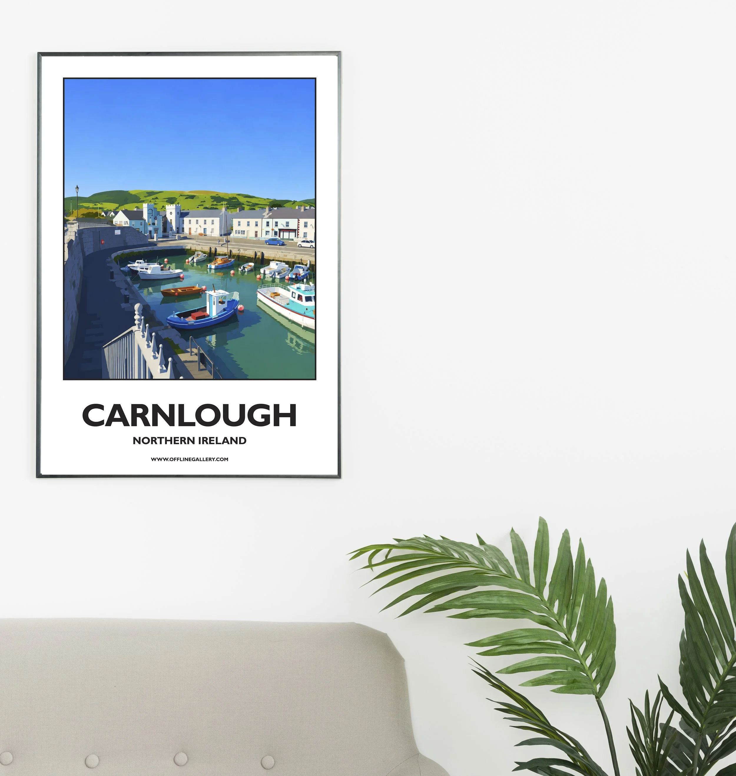 A2.1 - Stunning poster of Carnlough for sale, perfect for art lovers and collectors. Ideal for home or office, this artwork brings a touch of Northern Ireland's natural charm to any setting.