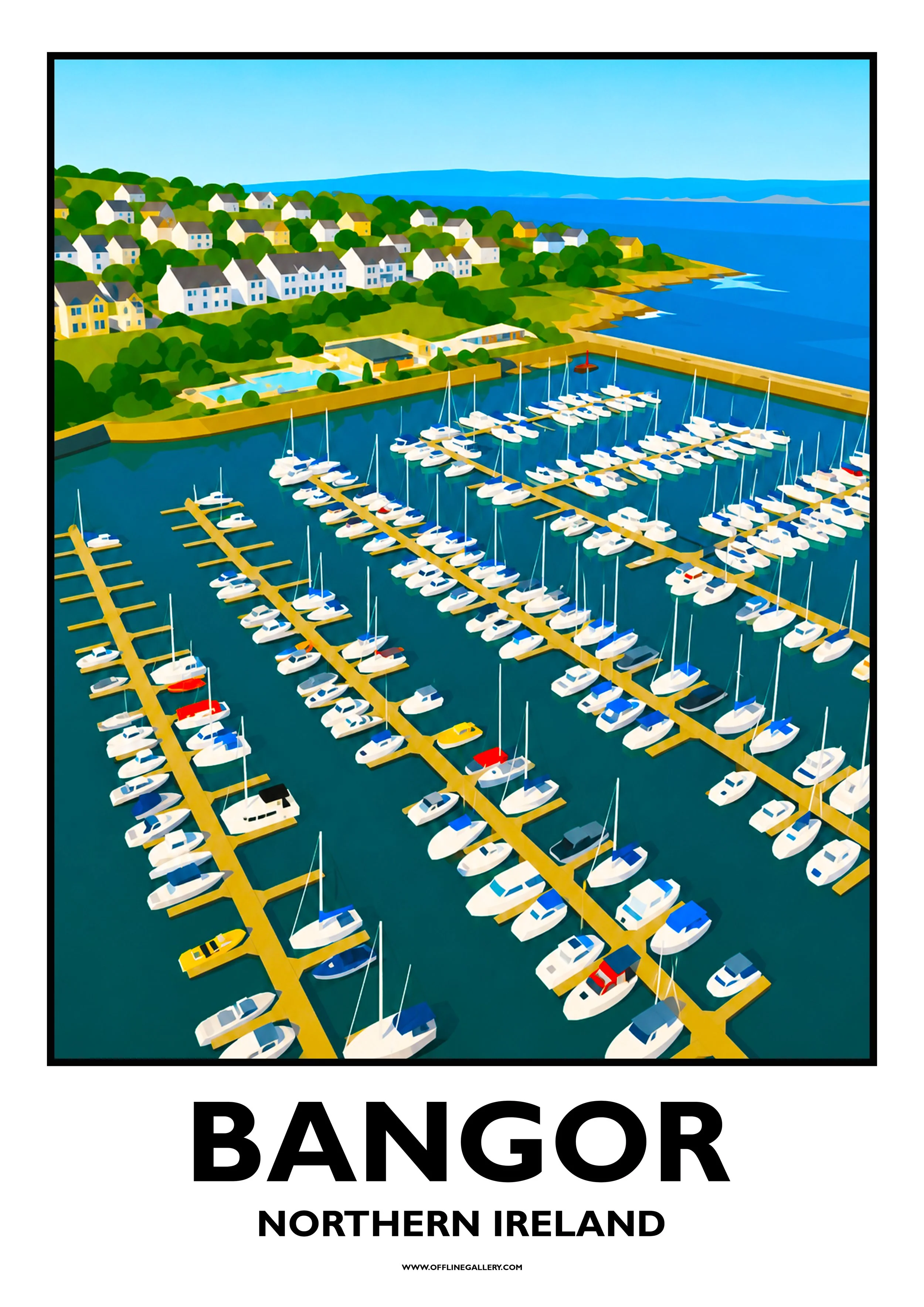  Bangor - 1 - Offline Travel Poster  Prints from: £15.00 
