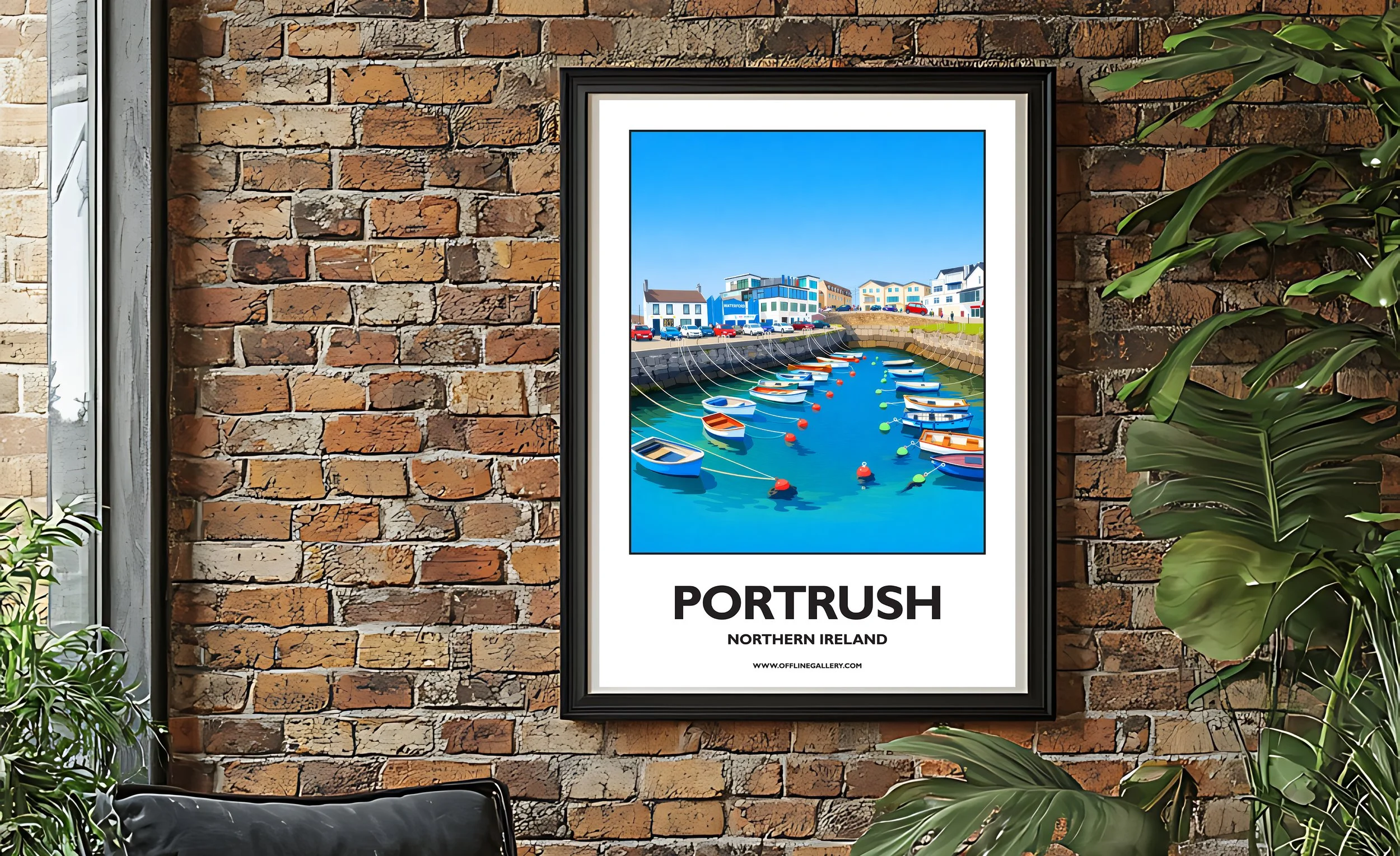 A2.2 - Stunning poster of the Portrush marina for sale, perfect for art lovers and collectors. Ideal for home or office, this artwork brings a touch of Northern Ireland's natural charm to any setting.