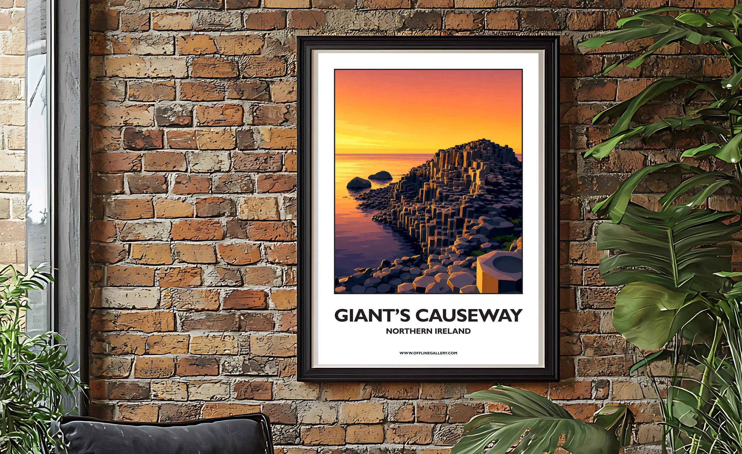 A2.2 - Stunning poster of the iconic Giants Causeway in Antrim for sale, perfect for art lovers and collectors. This artwork brings Northern Ireland to any setting, home or office.