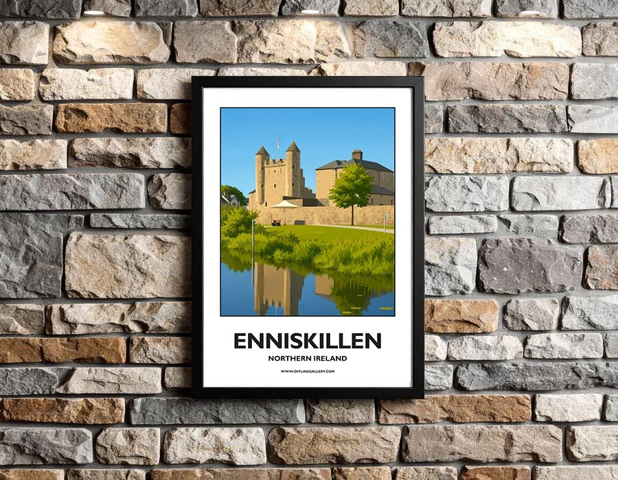 A3.2 - Stunning poster of Enniskillen for sale, perfect for art lovers and collectors. Ideal for home or office, this artwork brings a touch of Northern Ireland's natural charm to any setting.