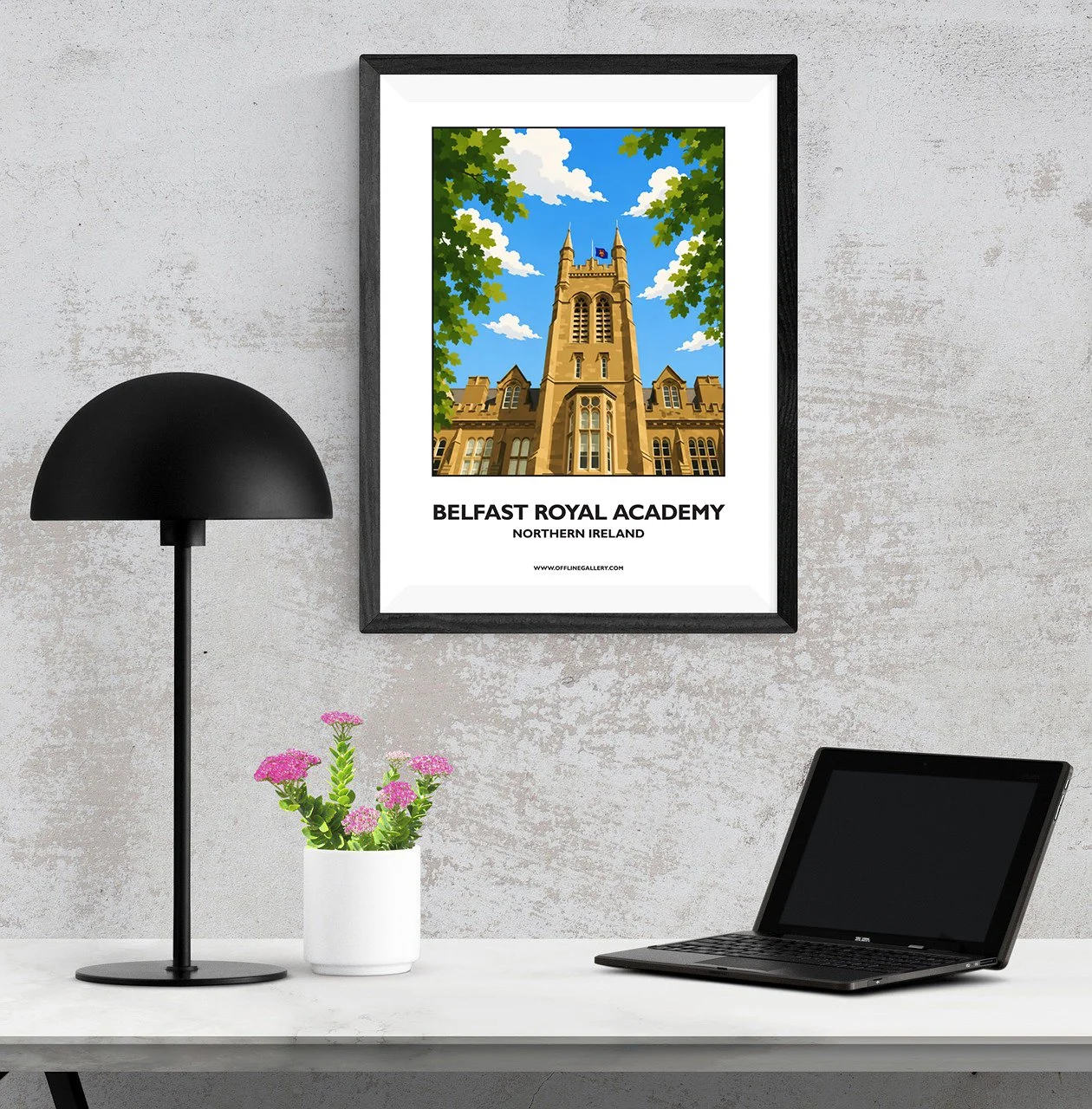 - Stunning poster of Belfast Royal Academy for sale, perfect for art lovers and collectors. Ideal for home or office, this artwork shows an image of a famous local school in Northern Ireland.
