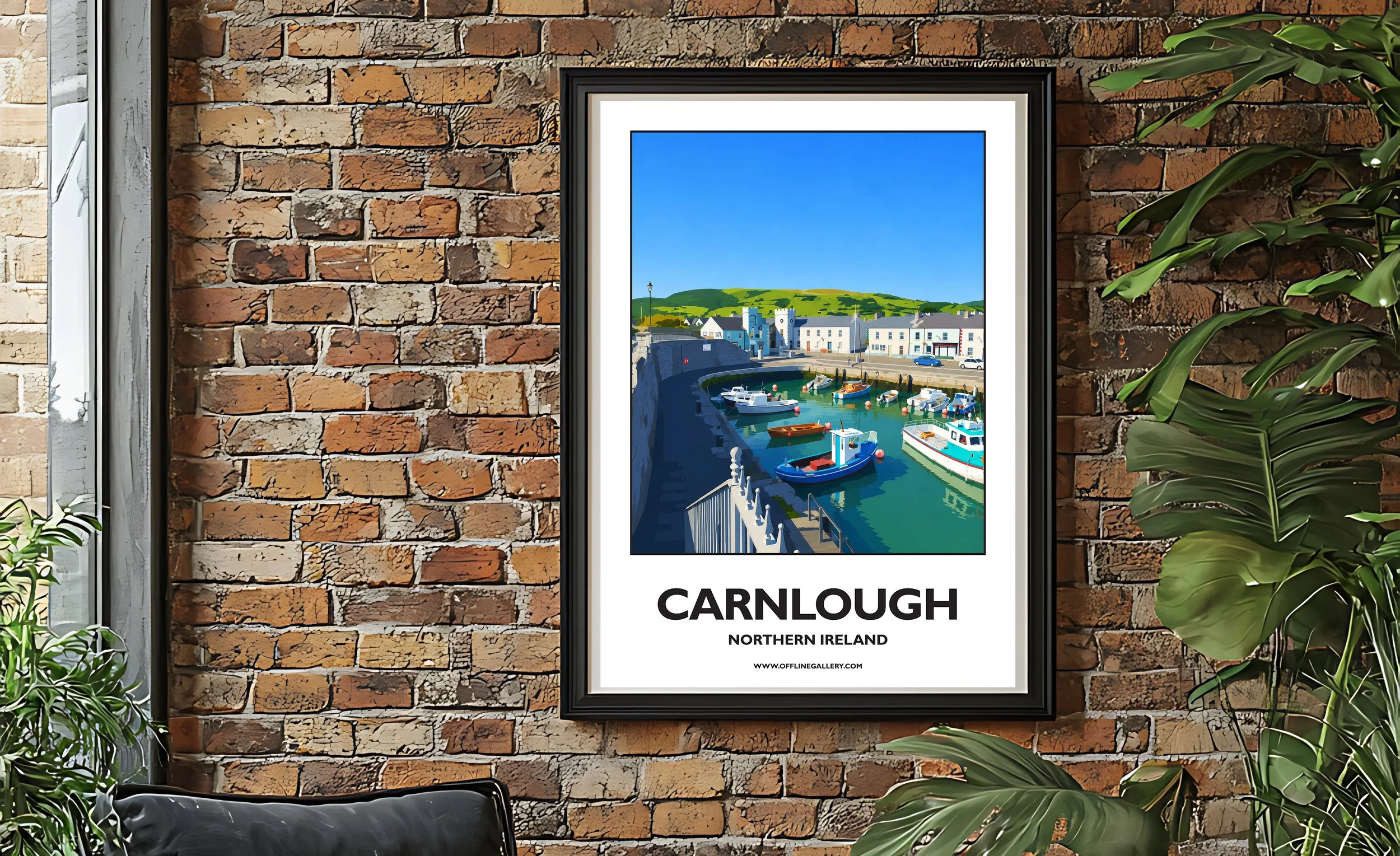 A2.2 - Stunning poster of Carnlough for sale, perfect for art lovers and collectors. Ideal for home or office, this artwork brings a touch of Northern Ireland's natural charm to any setting.