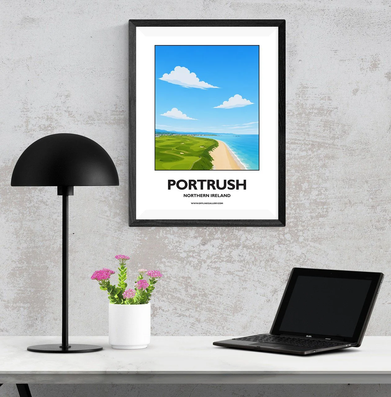 A3.1 - Stunning poster of the Portrush coast for sale, perfect for art lovers and collectors. Ideal for home or office, this artwork brings a touch of Northern Ireland's natural charm to any setting.