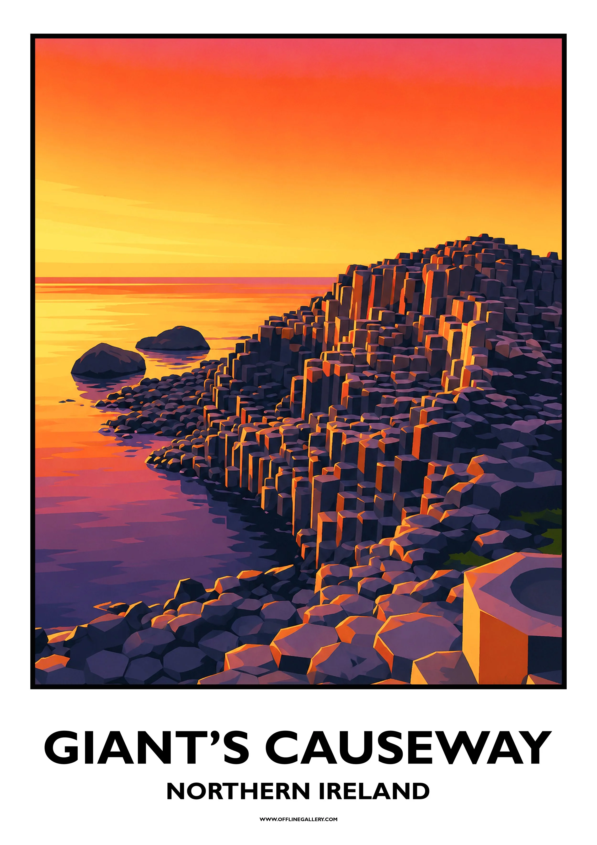  Giants Causeway - 3 - Offline Travel Poster  Prints from: £15.00 