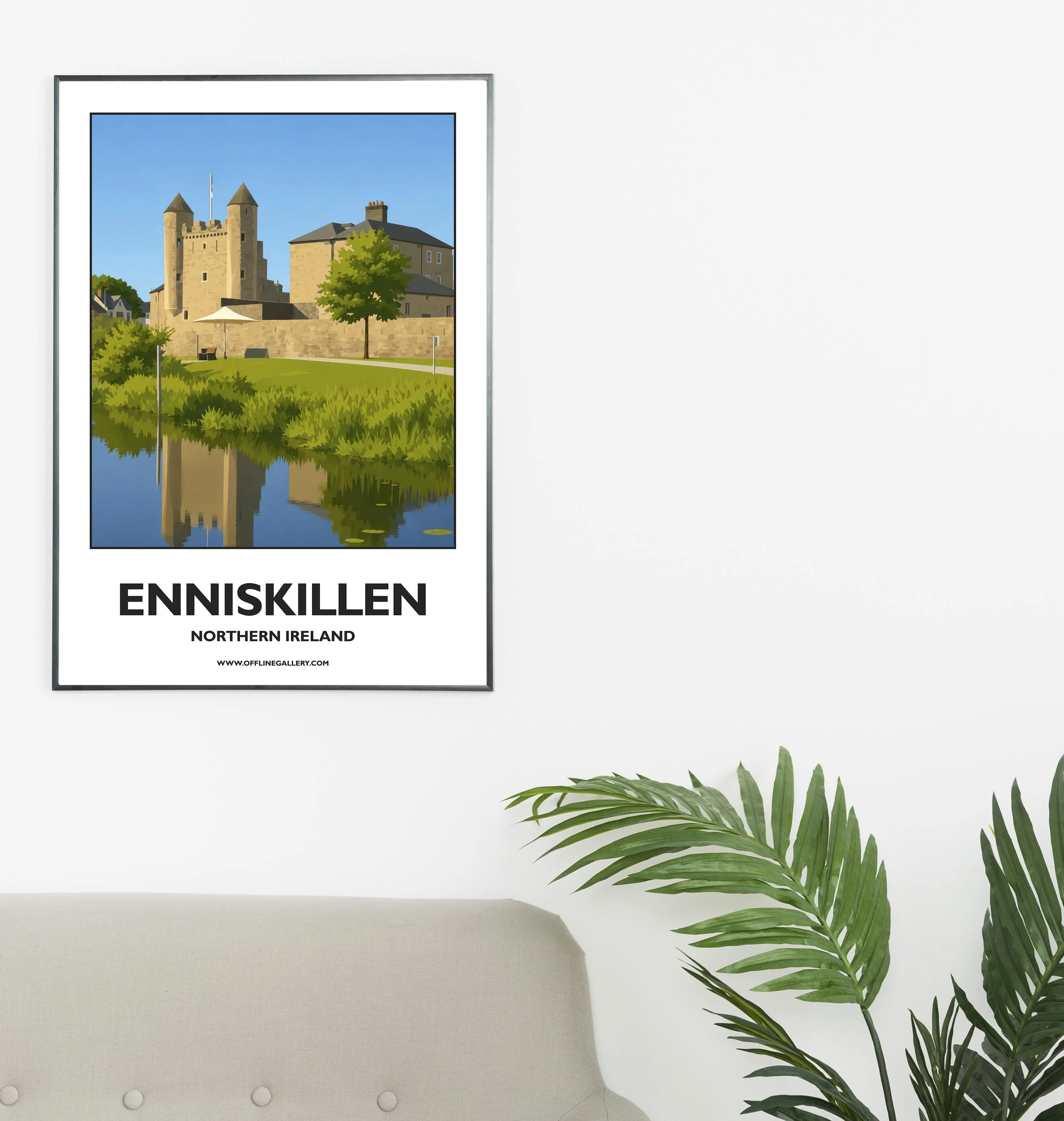 A2.1 - Stunning poster of Enniskillen for sale, perfect for art lovers and collectors. Ideal for home or office, this artwork brings a touch of Northern Ireland's natural charm to any setting.