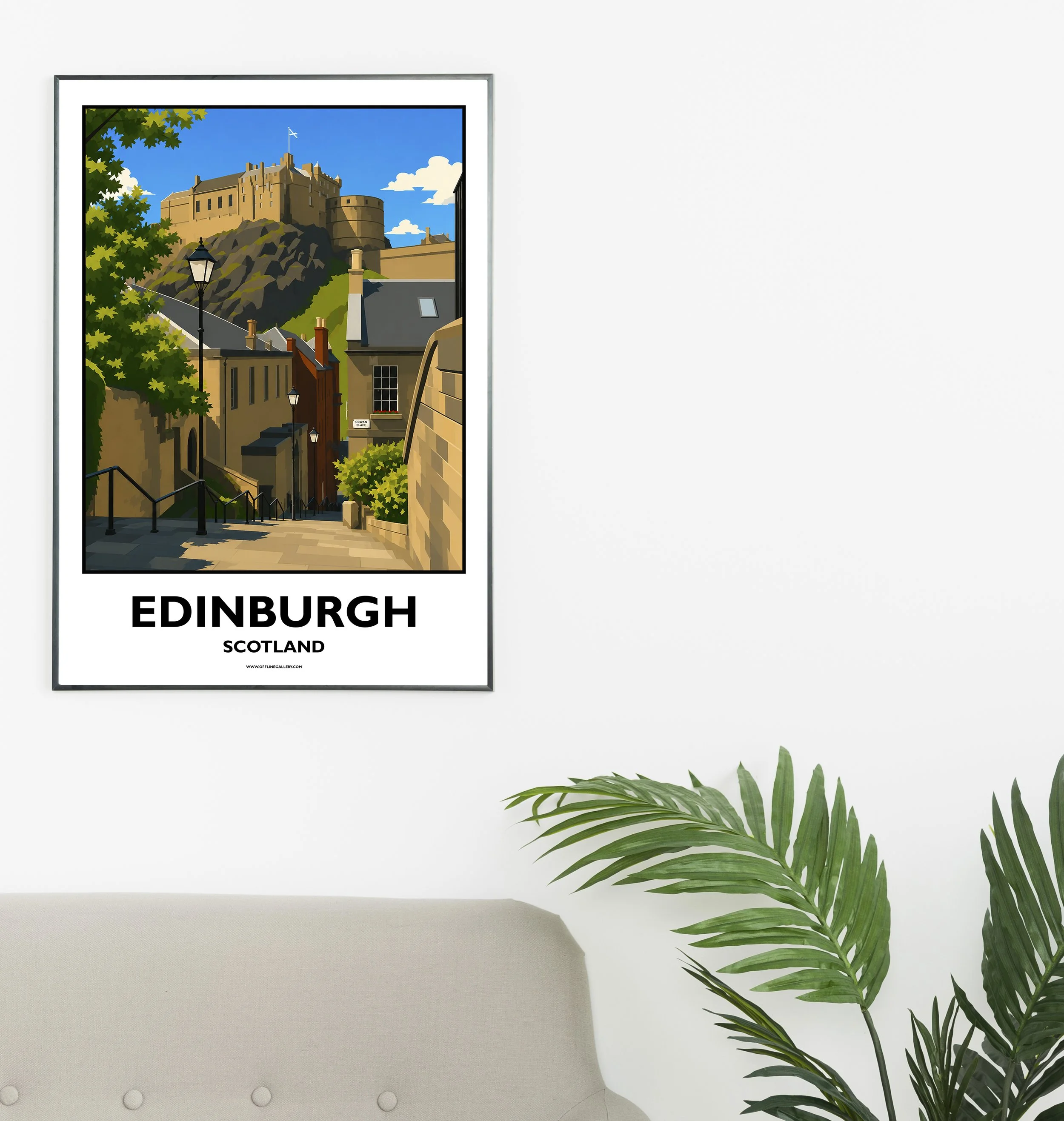 A2.1 - Stunning poster of Edinburgh Castle for sale, perfect for art lovers and collectors. Ideal for home or office, this artwork brings a touch of Scotland's natural charm to any setting.