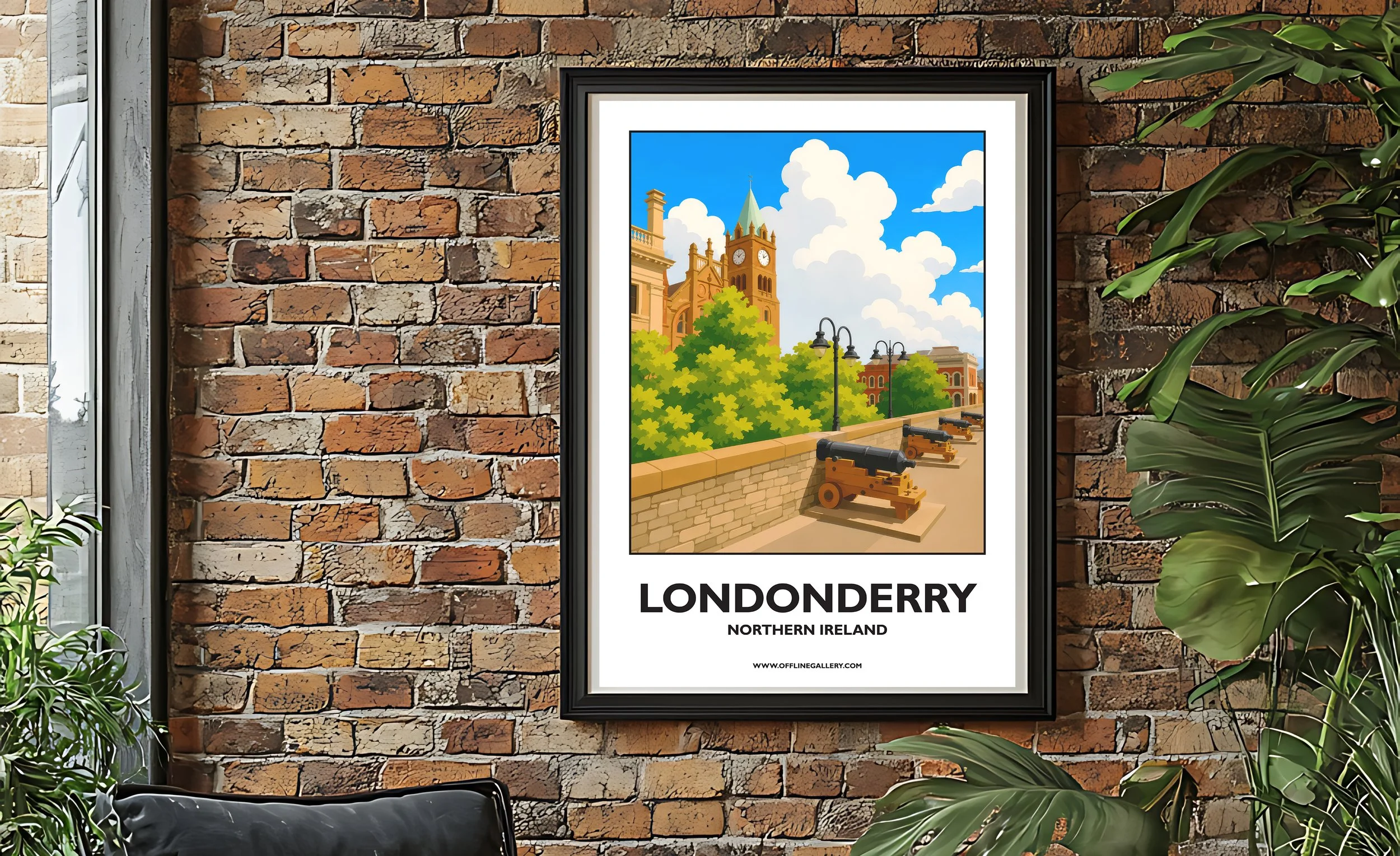 A2.2 - Stunning poster of Londonderry for sale, perfect for art lovers and collectors. Ideal for home or office, this artwork brings a touch of Northern Ireland's natural beauty to any setting.