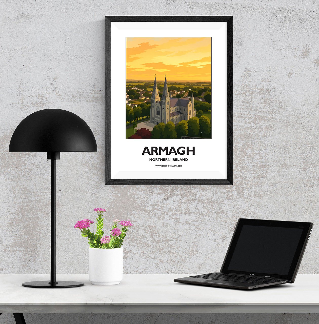A3.1 - Stunning poster of Armagh for sale, perfect for art lovers and collectors. Ideal for home or office, this artwork brings a touch of Northern Ireland's natural charm to any setting.