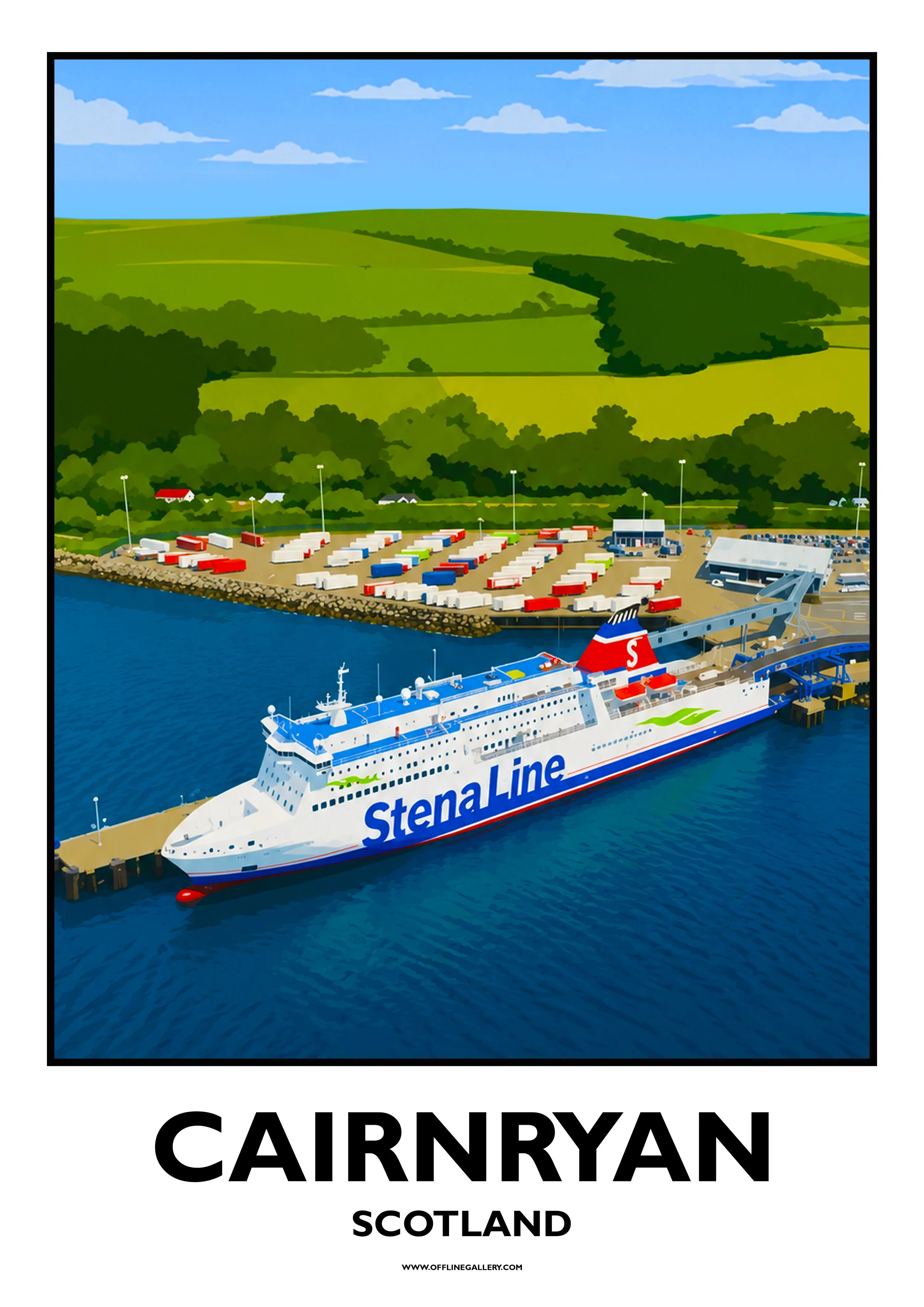  Cairnryan - StenaLine - Offline Travel Poster  Prints from: £15.00 