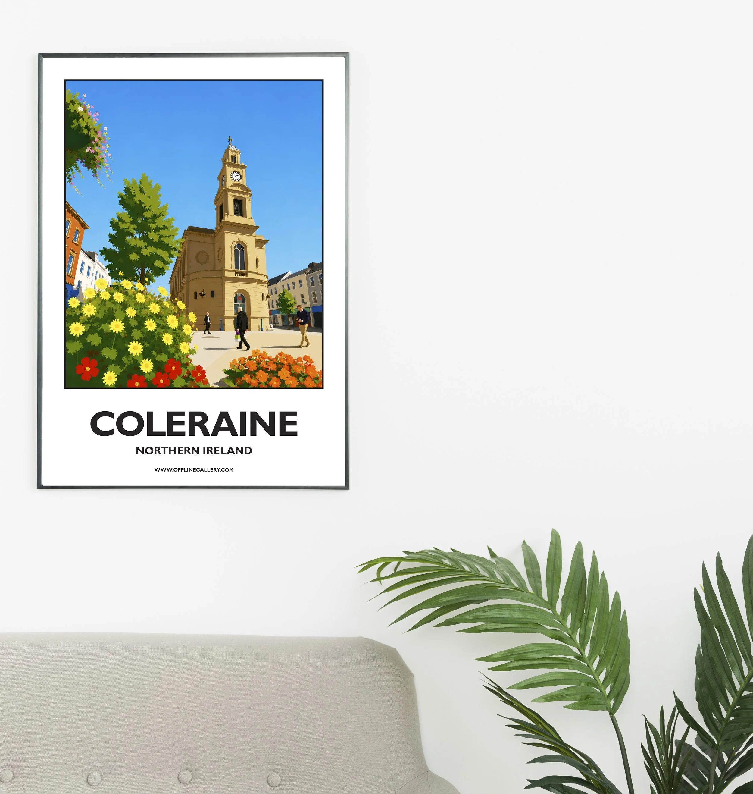 A2.1 - Stunning poster of Coleraine for sale, perfect for art lovers and collectors. Ideal for home or office, this artwork brings a touch of Northern Ireland's natural charm to any setting.