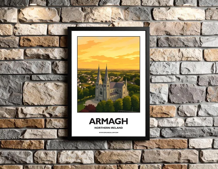 A3.2 - Stunning poster of Armagh for sale, perfect for art lovers and collectors. Ideal for home or office, this artwork brings a touch of Northern Ireland's natural charm to any setting.
