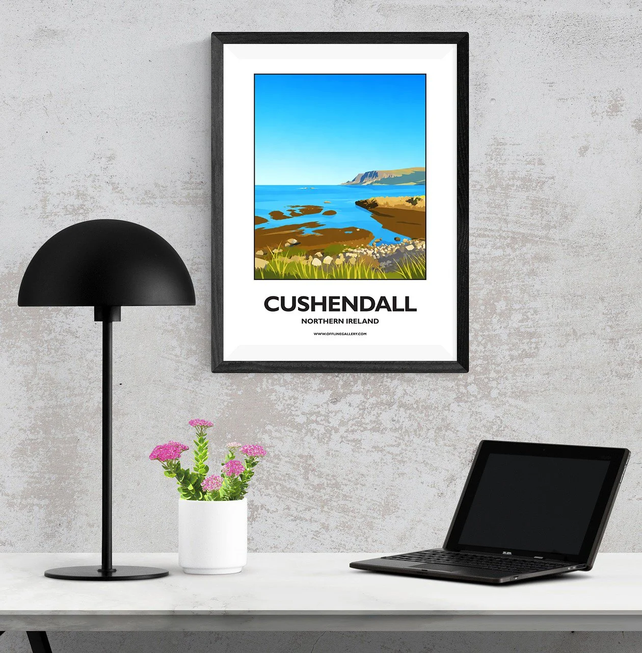 A3.1 - Stunning poster of Cushendall for sale, perfect for art lovers and collectors. Ideal for home or office, this artwork brings a touch of Northern Ireland's natural charm to any setting.