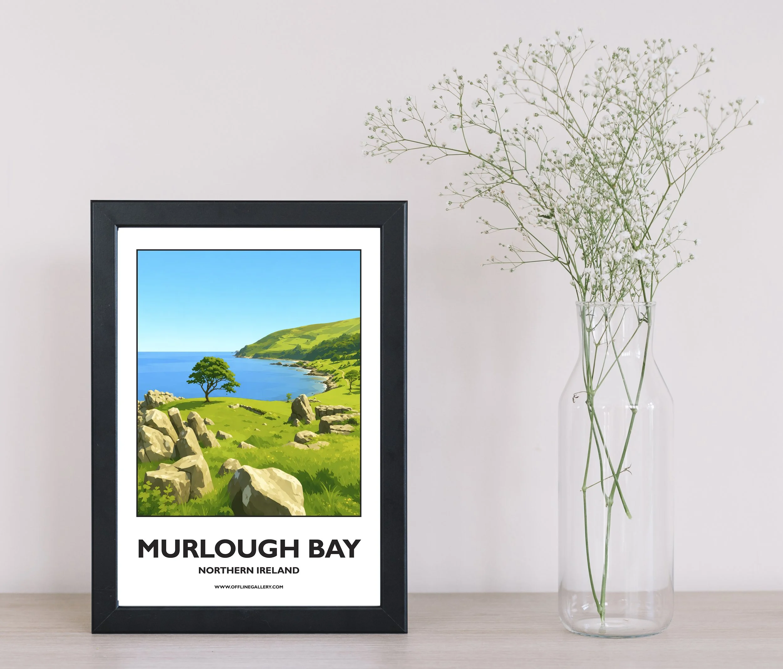 A4.1 - Stunning poster of Murlough Bay for sale, perfect for art lovers and collectors. Ideal for home or office, this artwork brings a touch of Northern Ireland's natural charm to any setting.