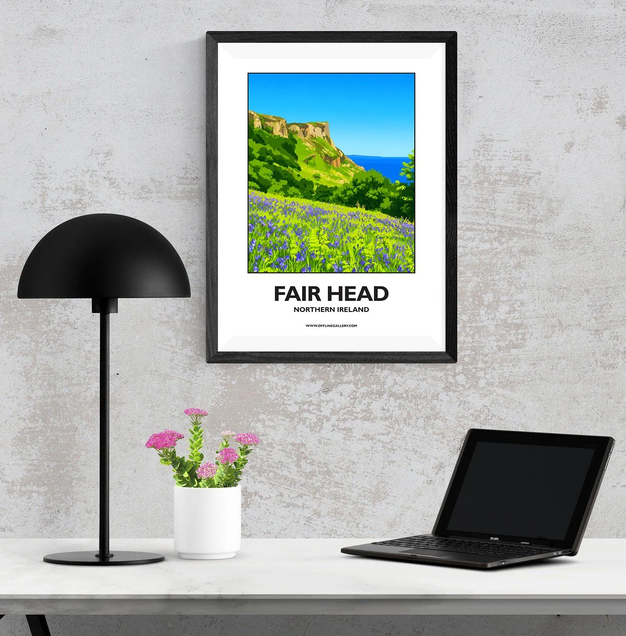 A3.1 - Stunning poster of Fair Head for sale, perfect for art lovers and collectors. Ideal for home or office, this artwork brings a touch of Northern Ireland's natural beauty to any setting.