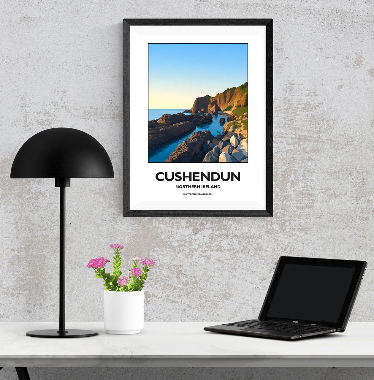 A3.1 - Stunning poster of Cushendun for sale, perfect for art lovers and collectors. Ideal for home or office, this artwork brings a touch of Northern Ireland's natural charm to any setting.
