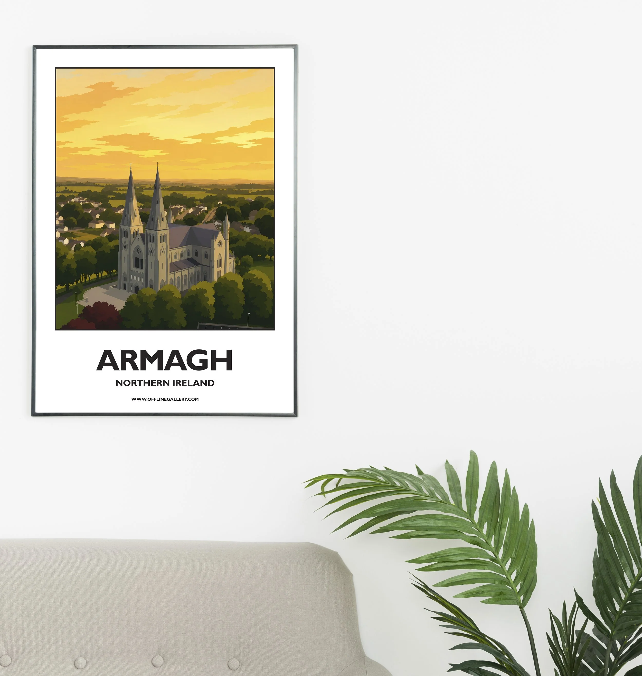 A2.1 - Stunning poster of Armagh for sale, perfect for art lovers and collectors. Ideal for home or office, this artwork brings a touch of Northern Ireland's natural charm to any setting.