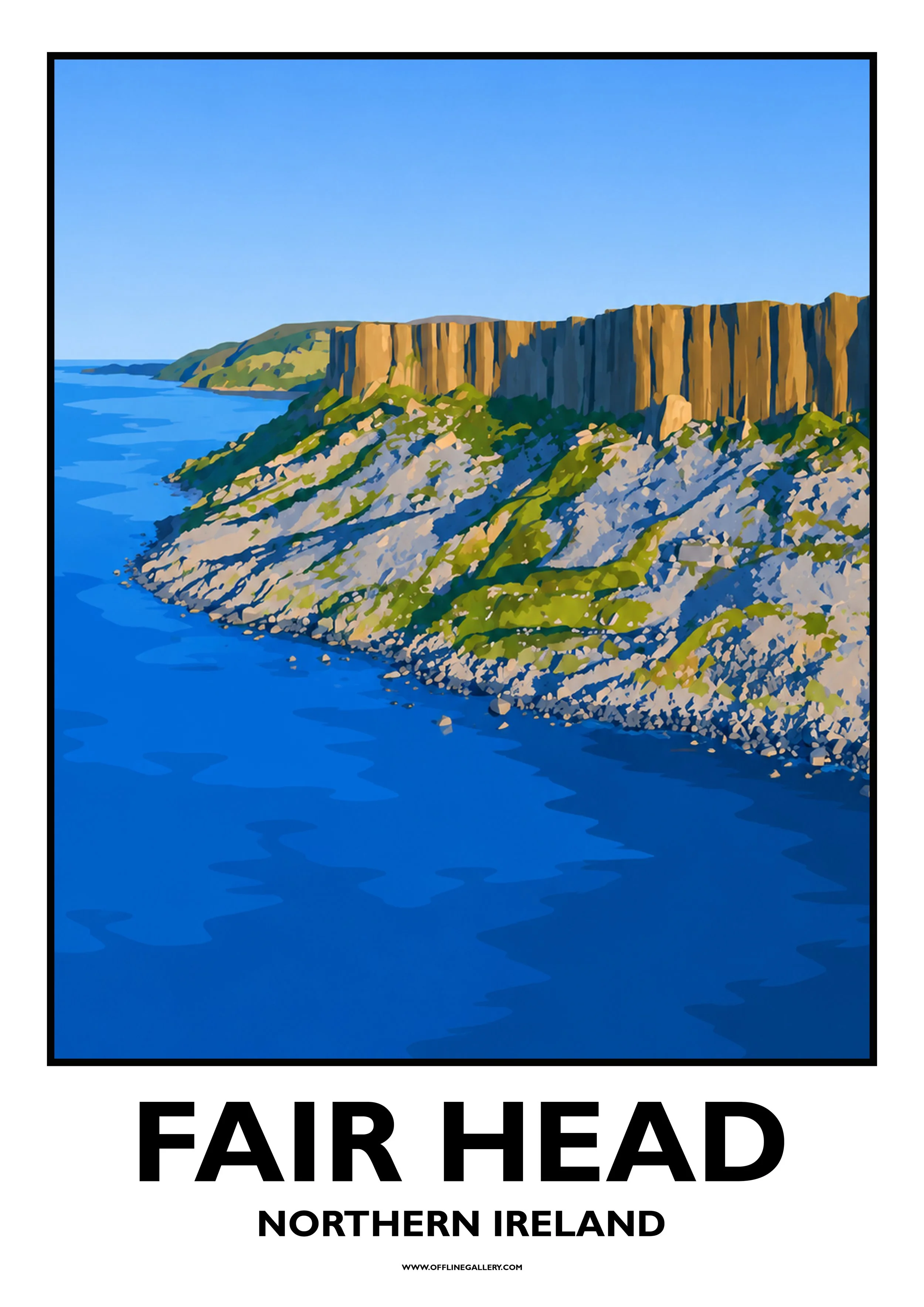  Fair Head - Offline Travel Poster  Prints from: £15.00 