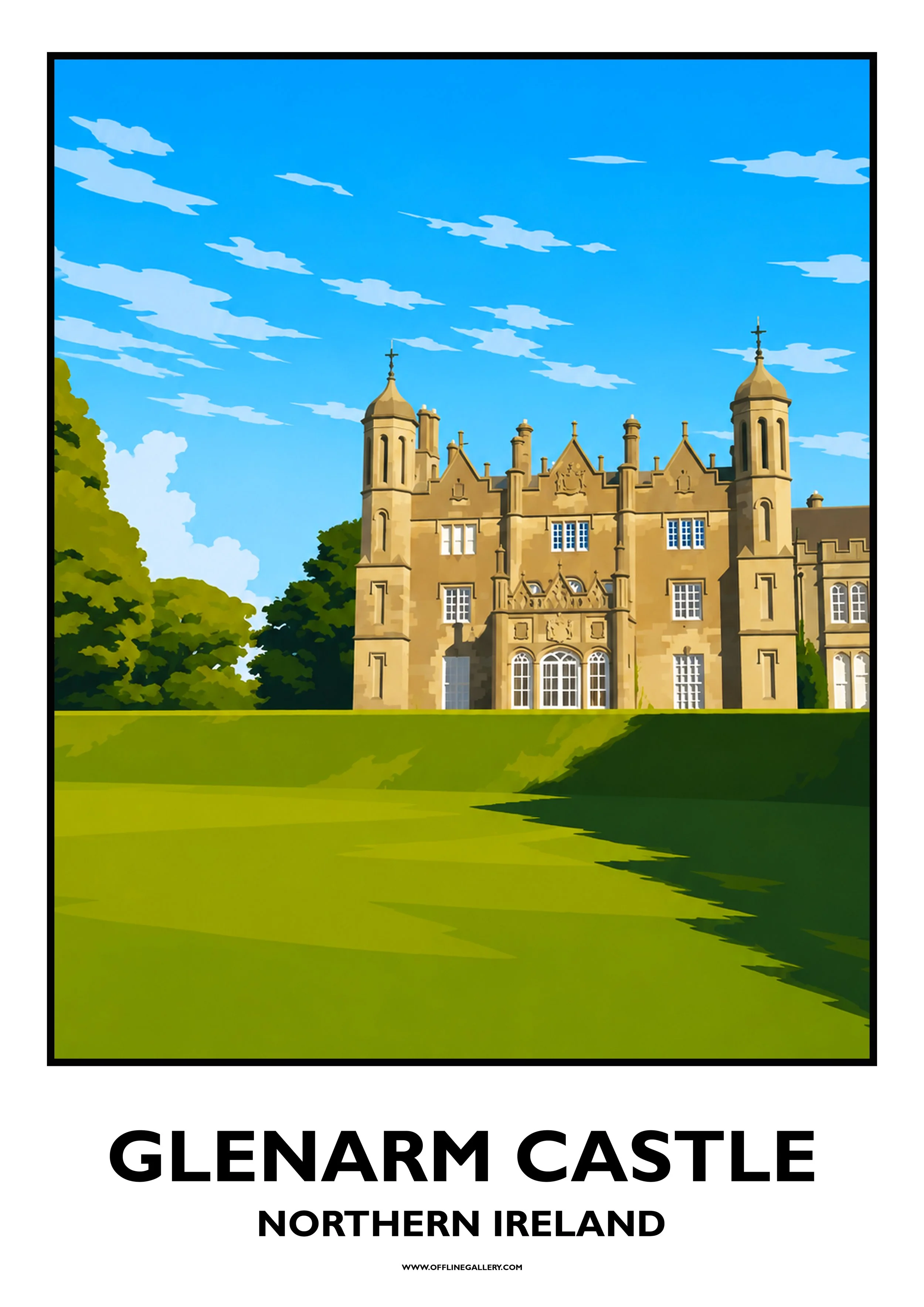  Glenarm Castle - Offline Travel Poster  Prints from: £15.00 