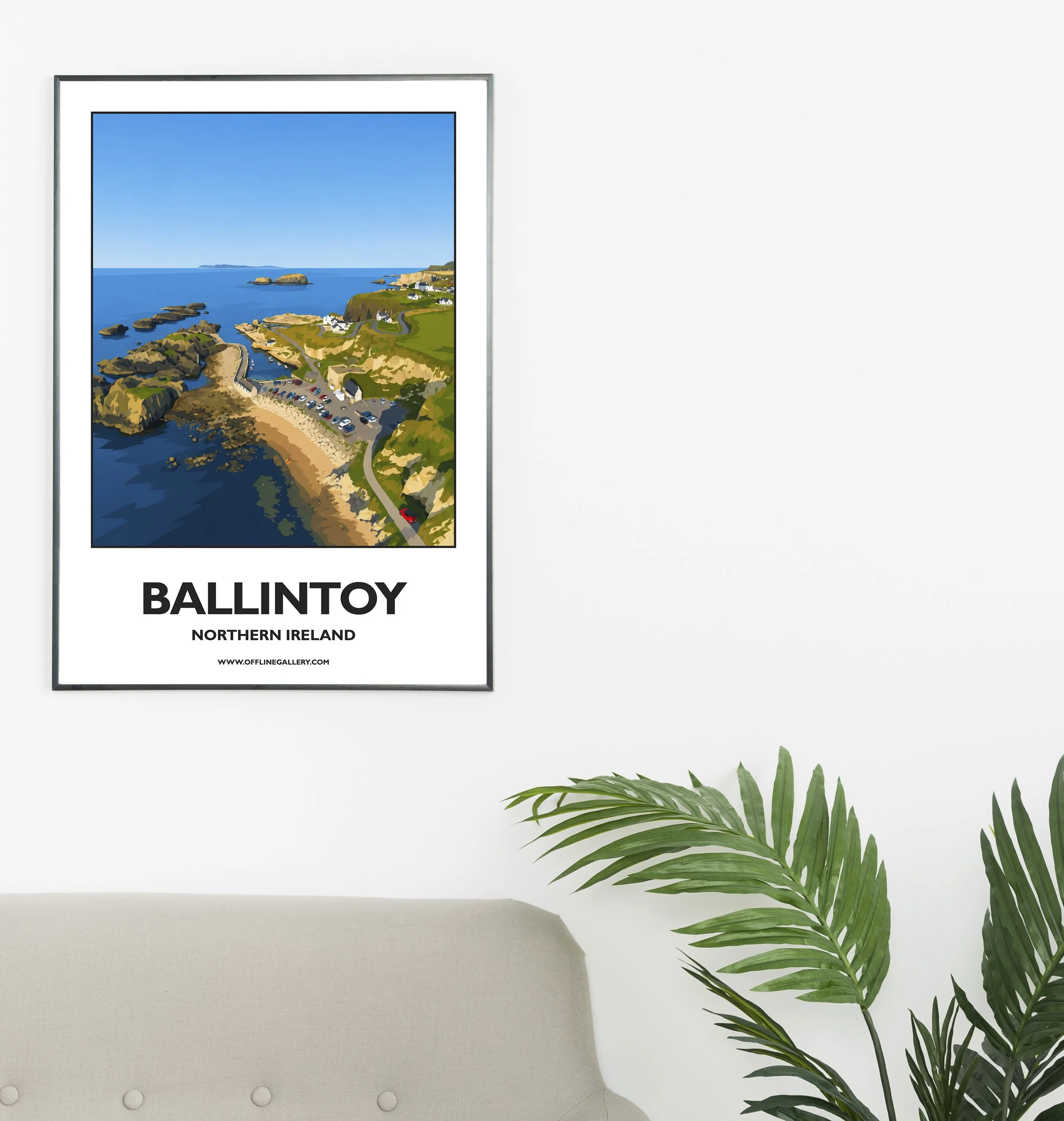A2.1 - Stunning poster of the Ballintoy coast for sale, perfect for art lovers and collectors. Ideal for home or office, this artwork brings a touch of Northern Ireland's natural charm to any setting.