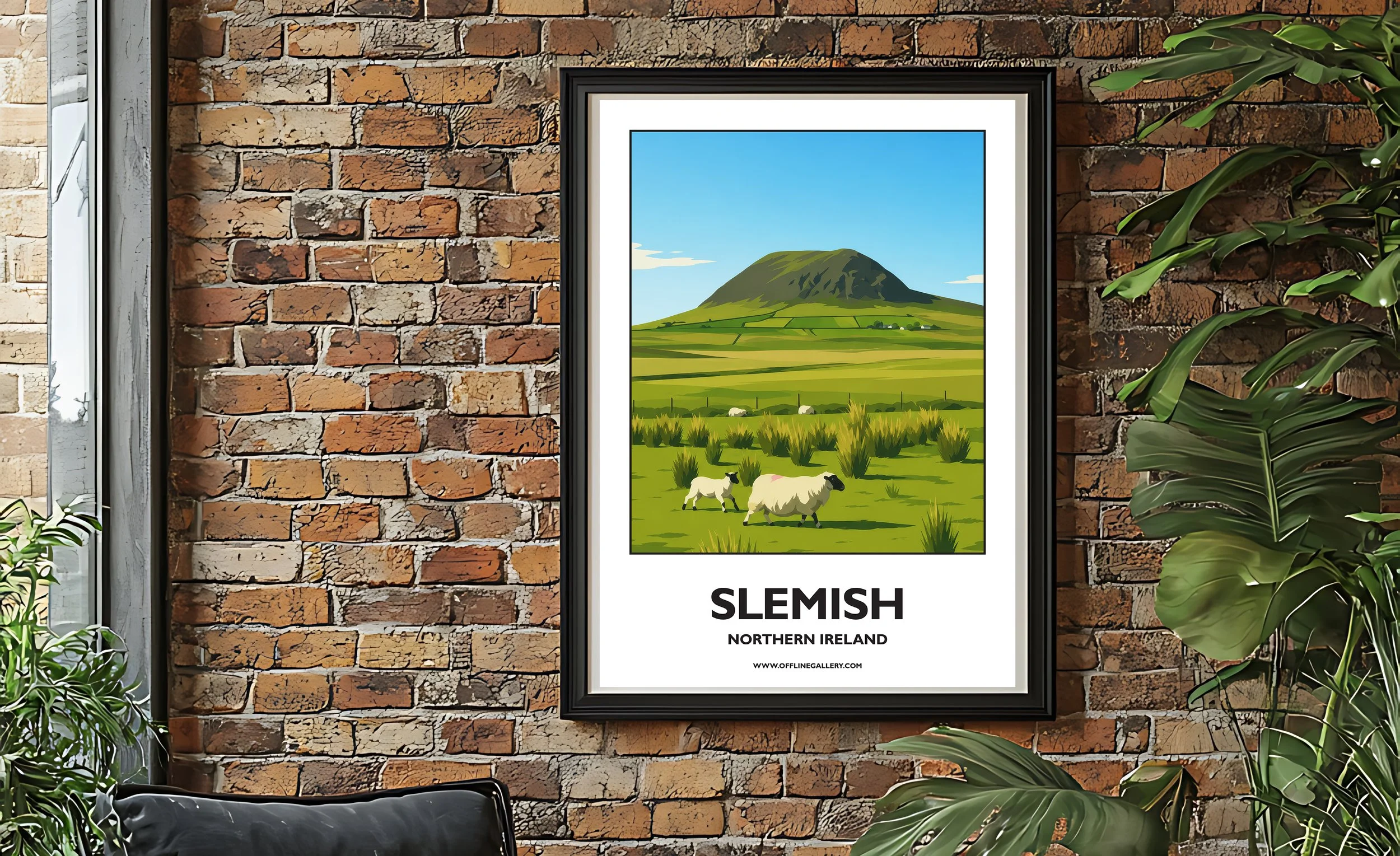 A2.2 - Stunning poster of Slemish hill for sale, perfect for art lovers and collectors. Ideal for home or office, this artwork brings a touch of Northern Ireland's natural charm to any setting.