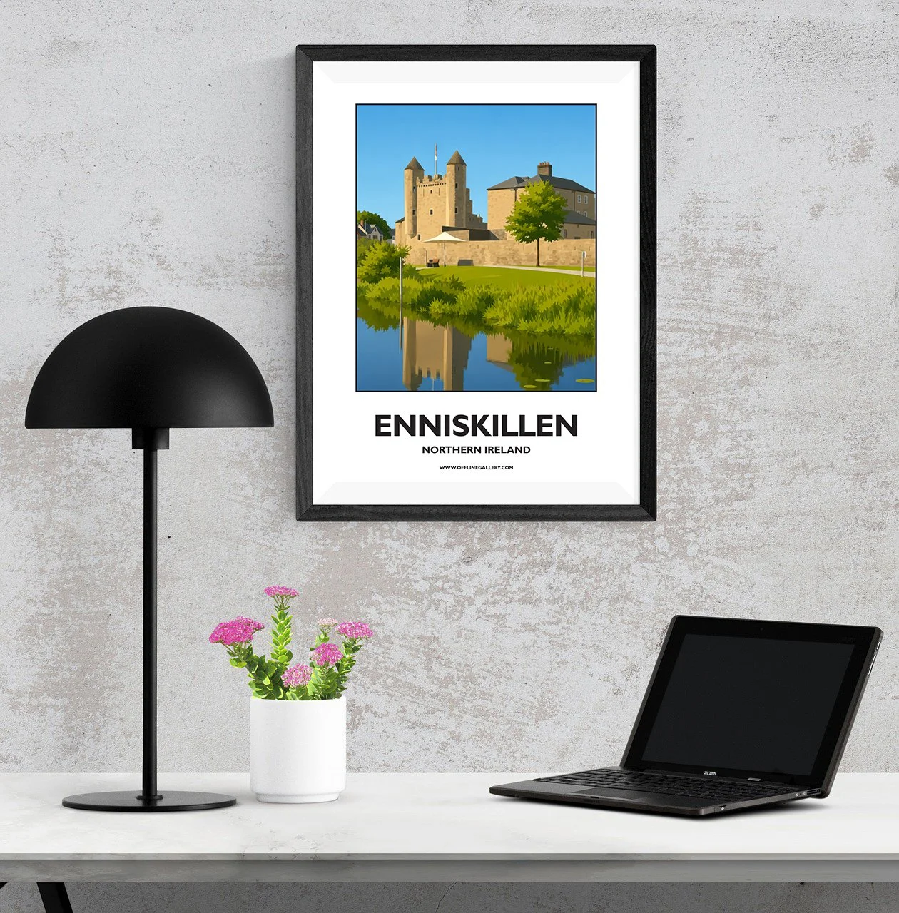 A3.1 - Stunning poster of Enniskillen for sale, perfect for art lovers and collectors. Ideal for home or office, this artwork brings a touch of Northern Ireland's natural charm to any setting.