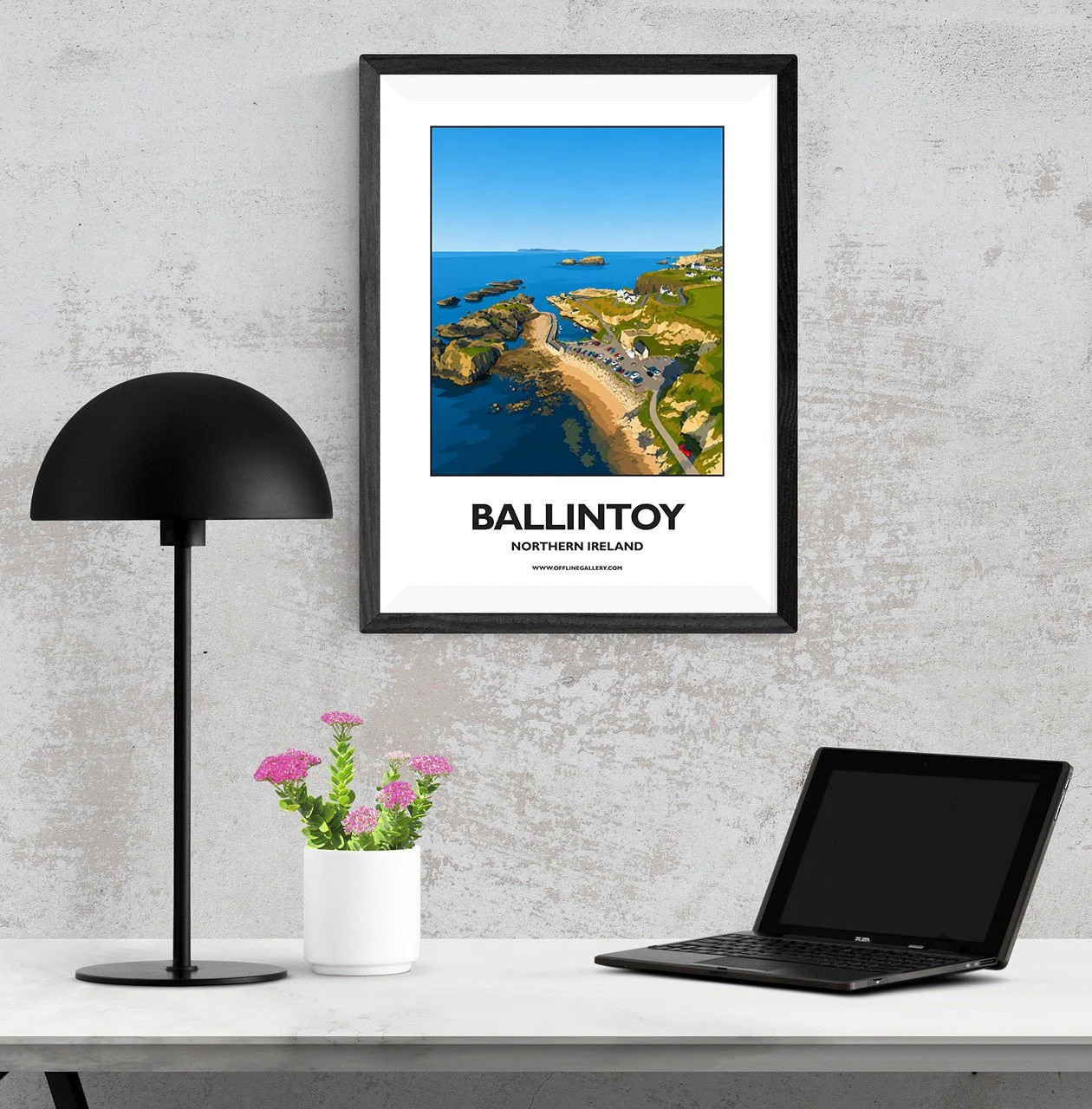 A3.1 - Stunning poster of the Ballintoy coast for sale, perfect for art lovers and collectors. Ideal for home or office, this artwork brings a touch of Northern Ireland's natural charm to any setting.