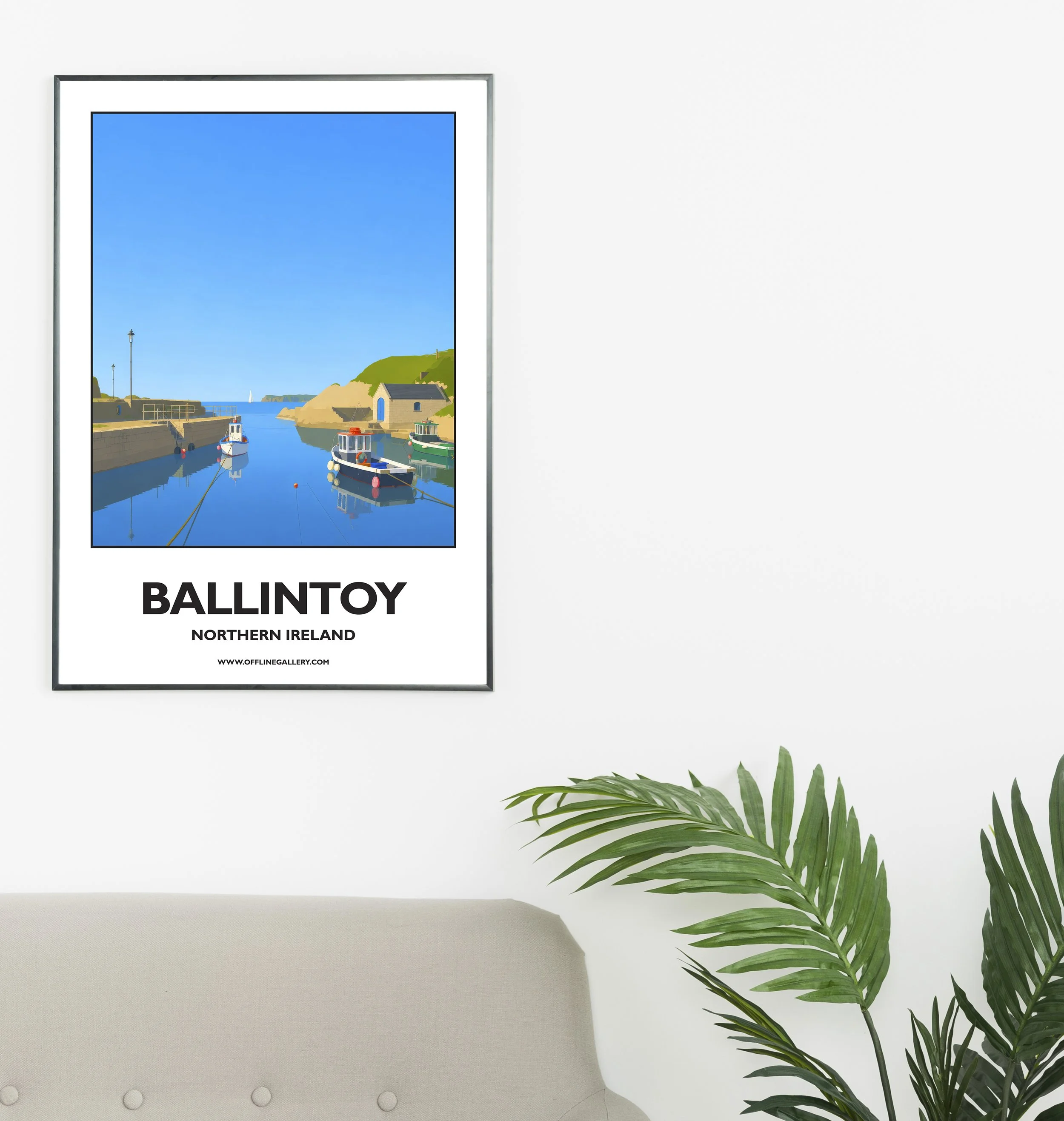 A2.1 - Stunning poster of Ballintoy for sale, perfect for art lovers and collectors. Ideal for home or office, this artwork brings a touch of Northern Ireland's natural charm to any setting.