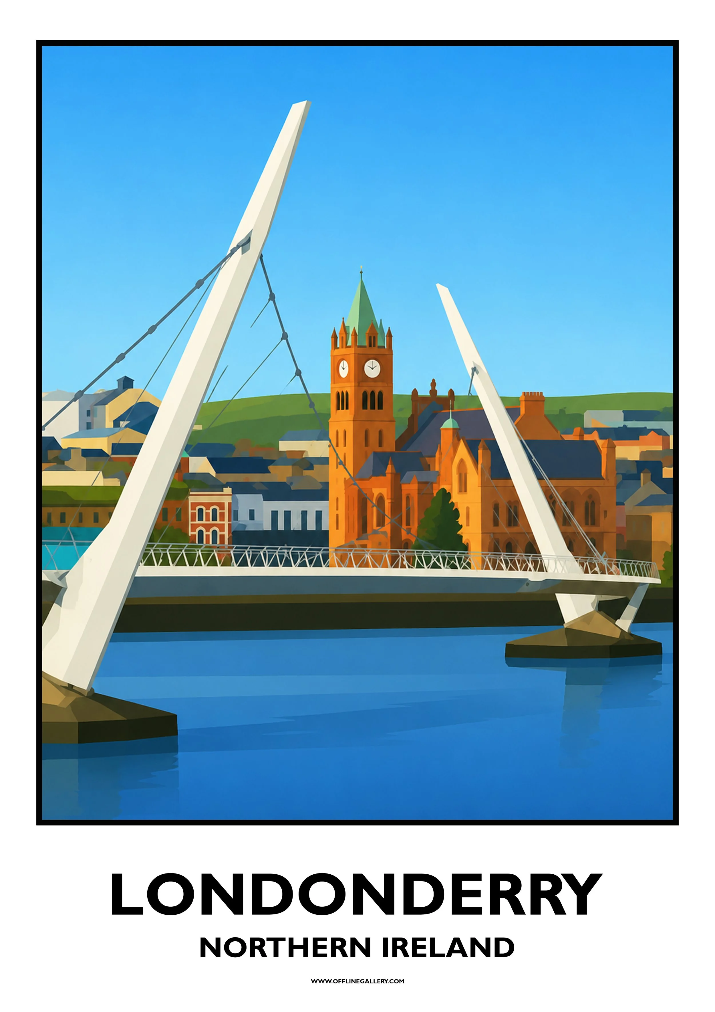  Londonderry - Offline Travel Poster  Prints from: £15.00 